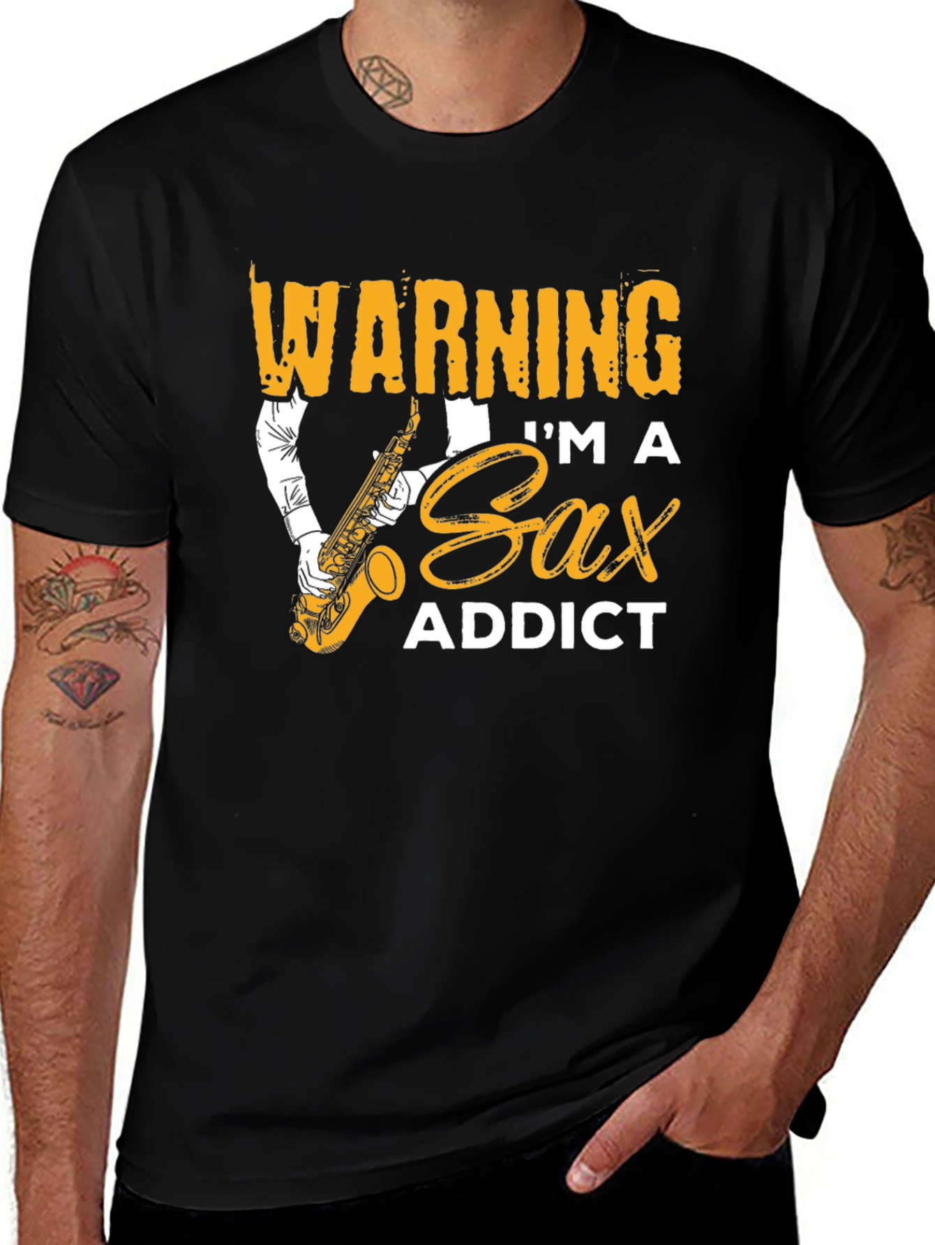 Sax Addict Graphic T-Shirt - Musician Tee