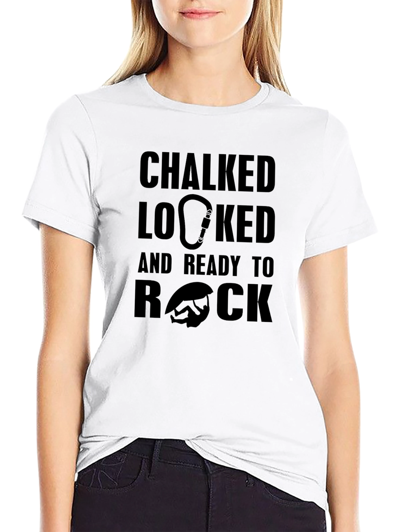 Chalked Locked Ready To Rock Climbing T-Shirt