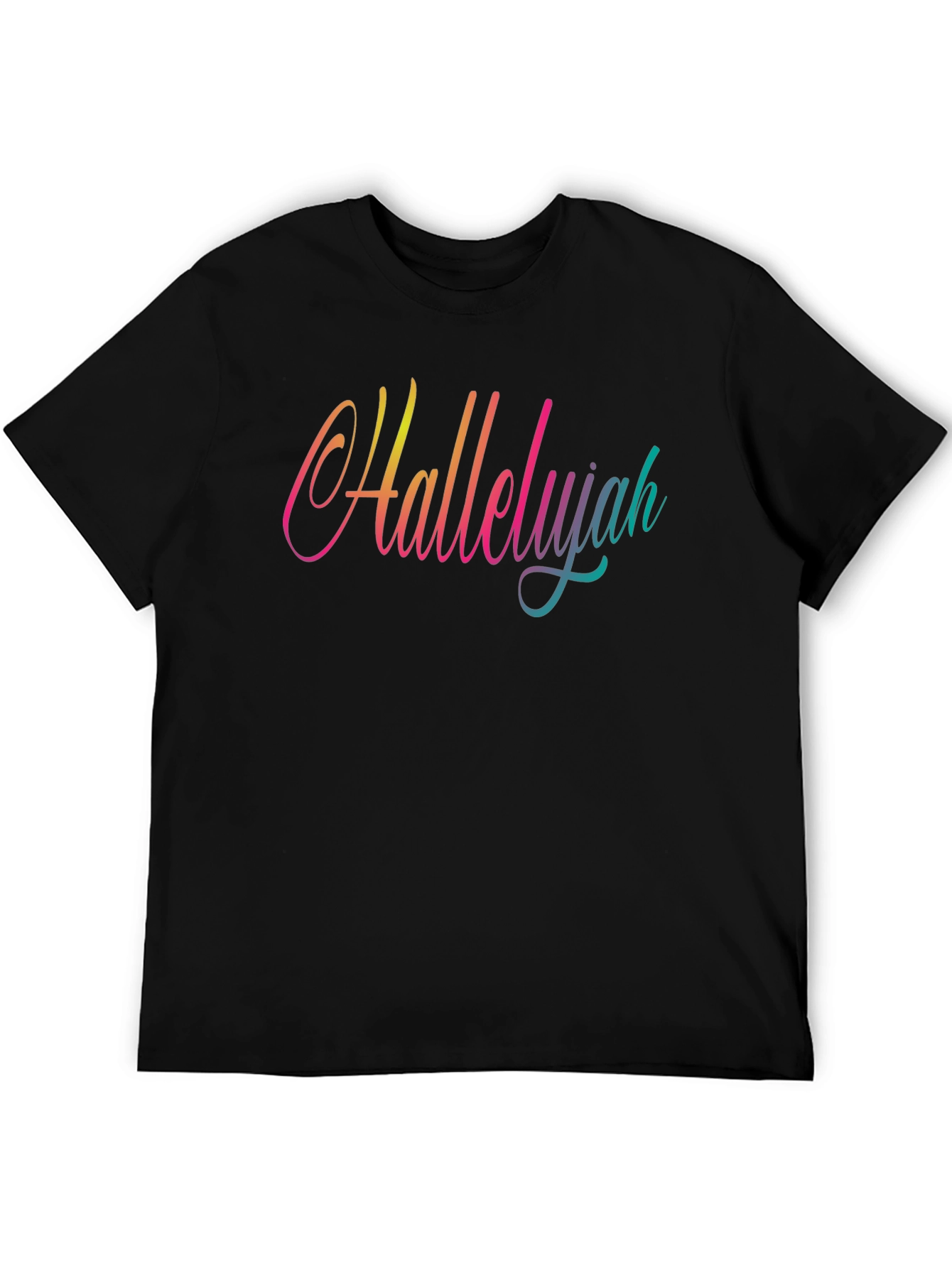 Hallelujah Gradient Graphic Tee - Black