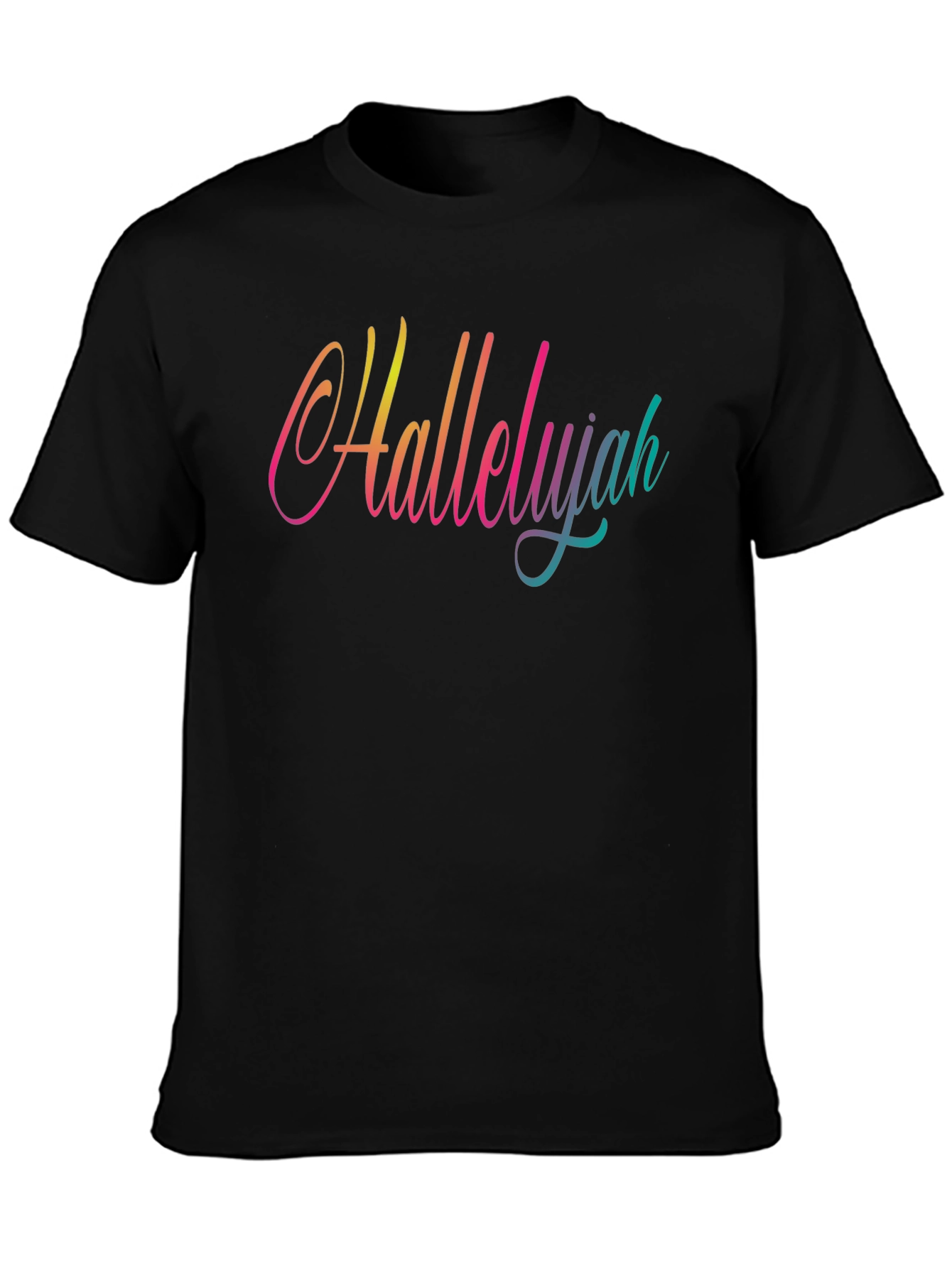 Hallelujah Gradient Graphic Tee - Black
