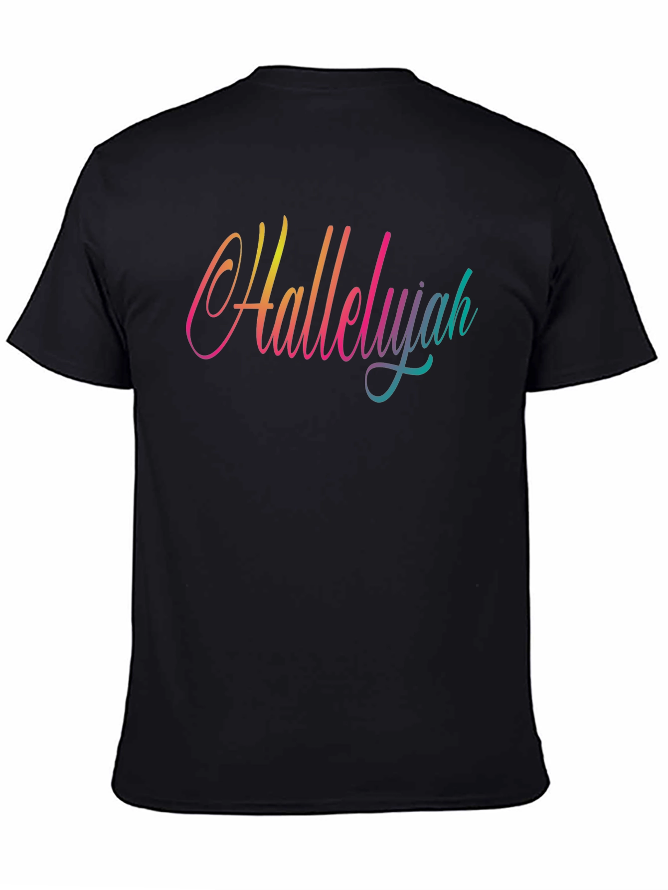 Hallelujah Gradient Graphic Tee - Black
