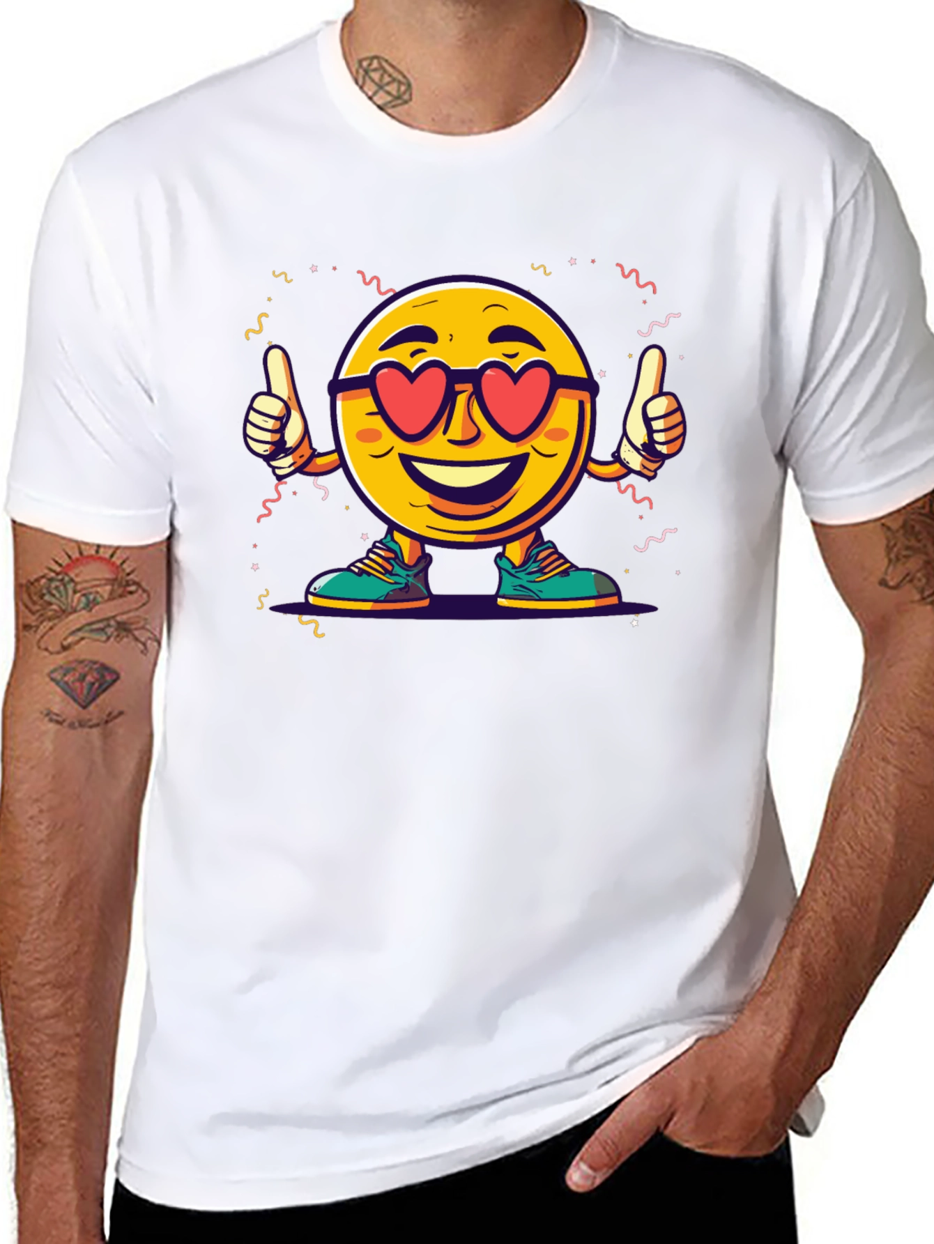 Cool Emoji Heart Eyes Graphic T-Shirt