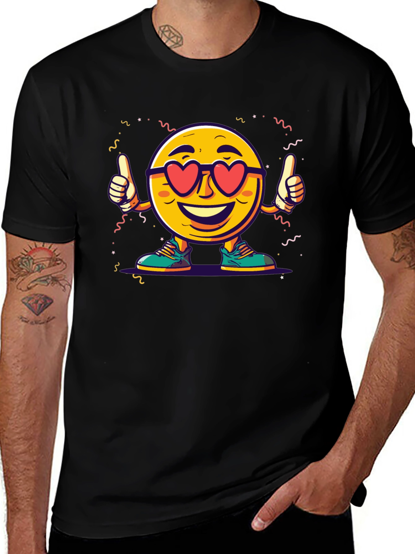 Cool Emoji Heart Eyes Graphic T-Shirt