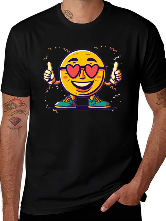 Cool Emoji Heart Eyes Graphic T-Shirt