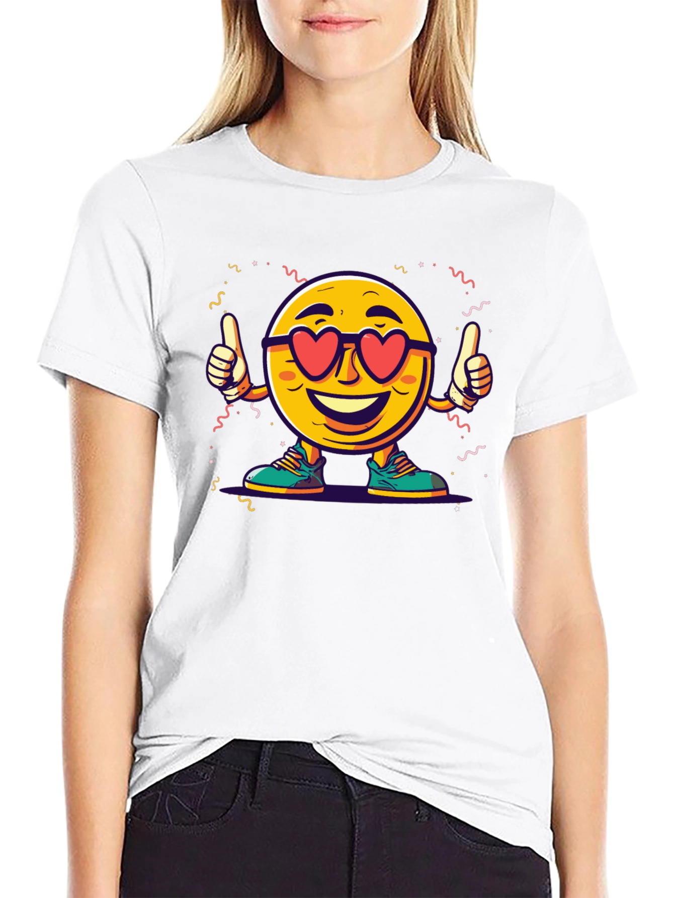 Cool Emoji Heart Eyes Graphic T-Shirt