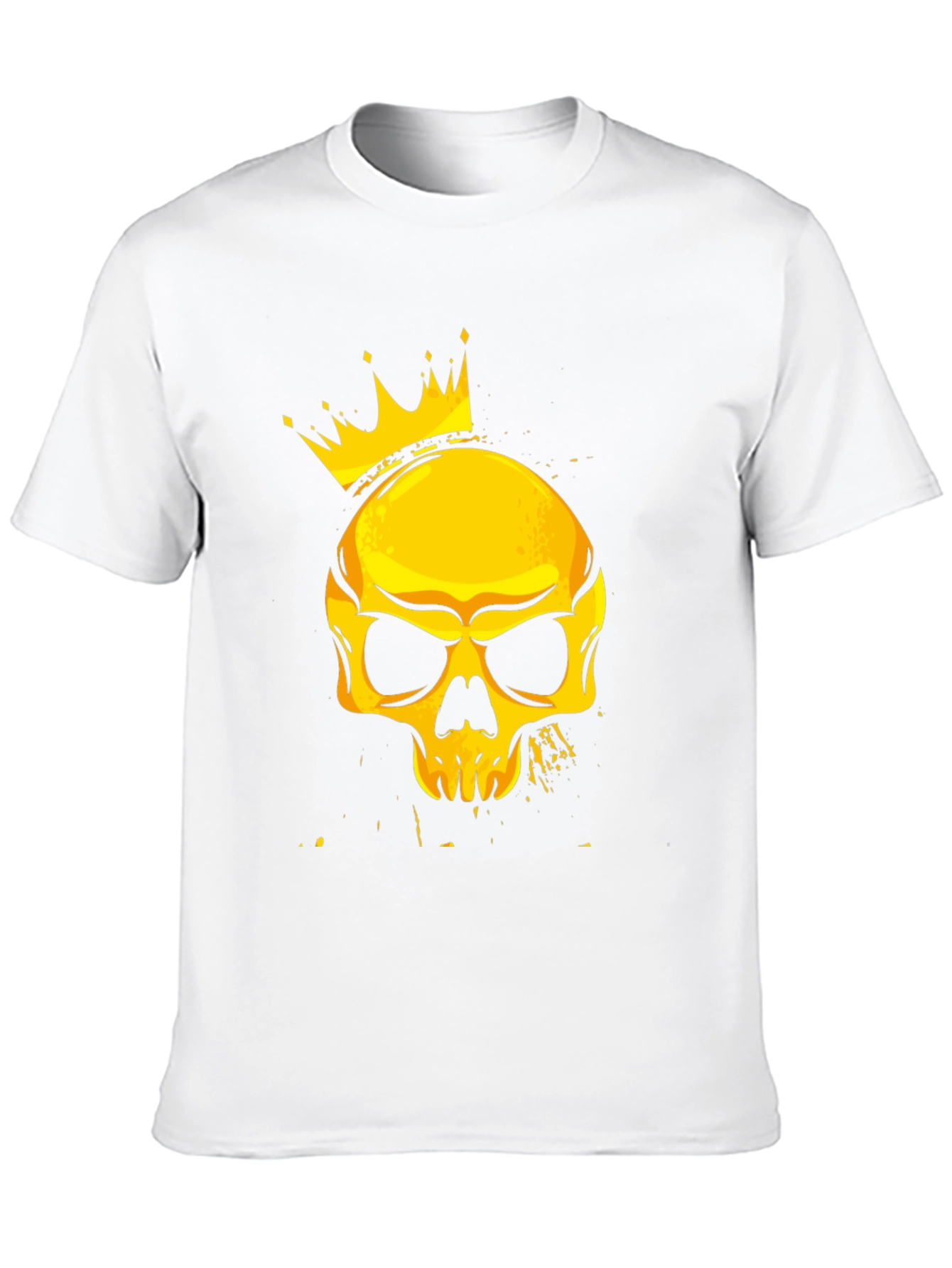 Crowned Skull Graphic Tee - Black Cotton T-Shirt