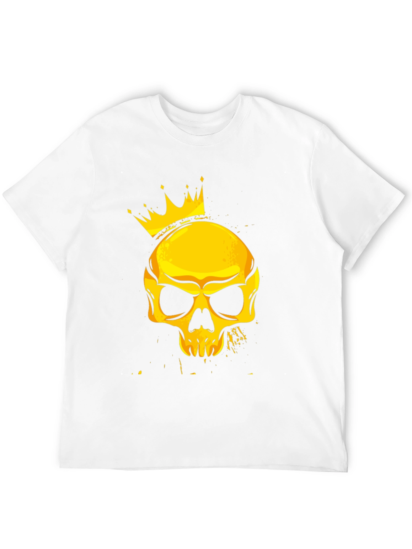 Crowned Skull Graphic Tee - Black Cotton T-Shirt
