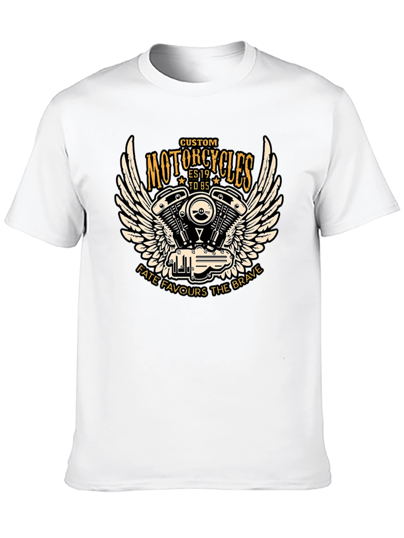 Custom Motorcycles Black T-Shirt