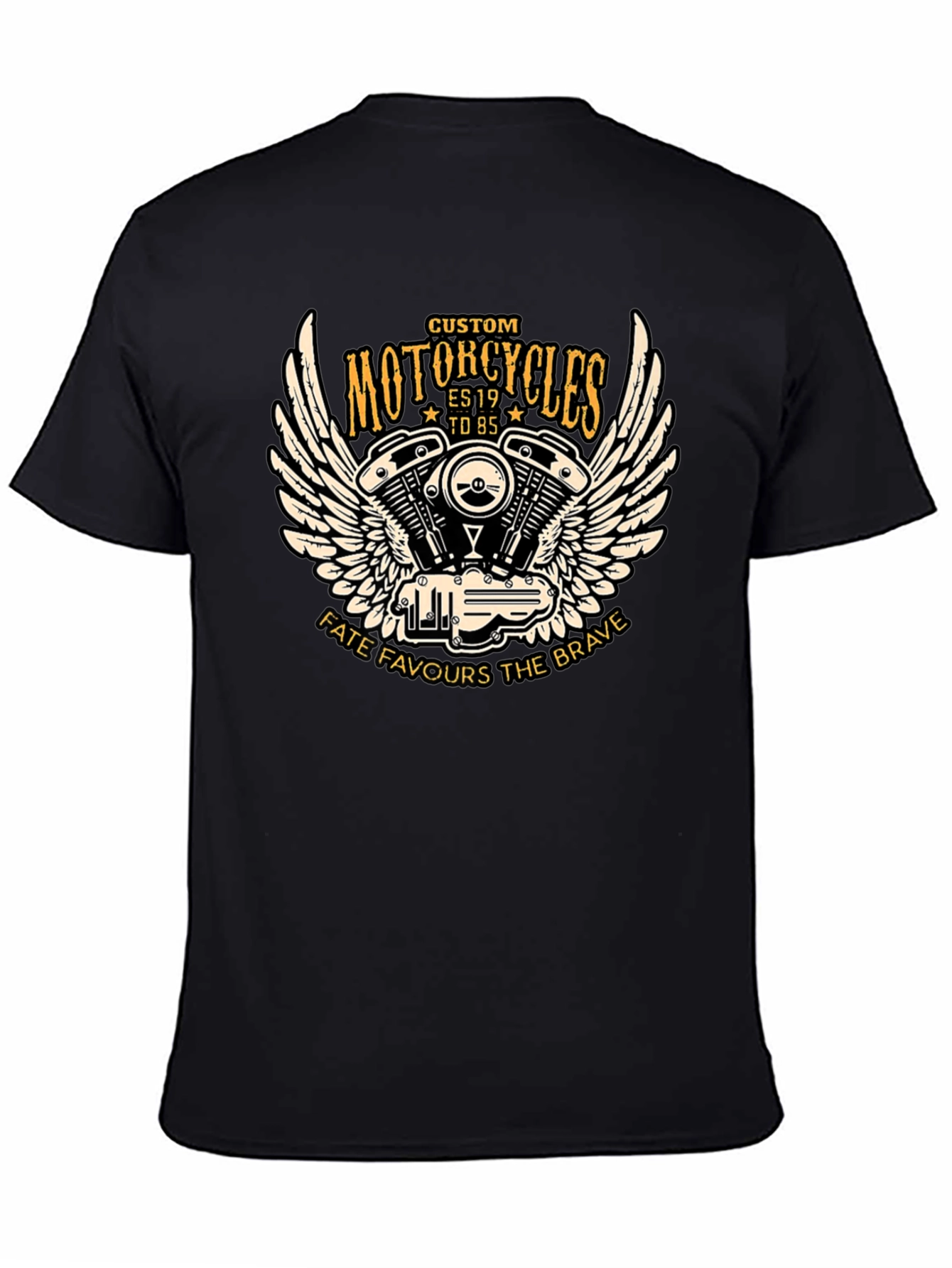 Custom Motorcycles Black T-Shirt