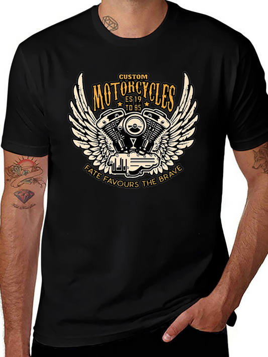 Custom Motorcycles Black T-Shirt