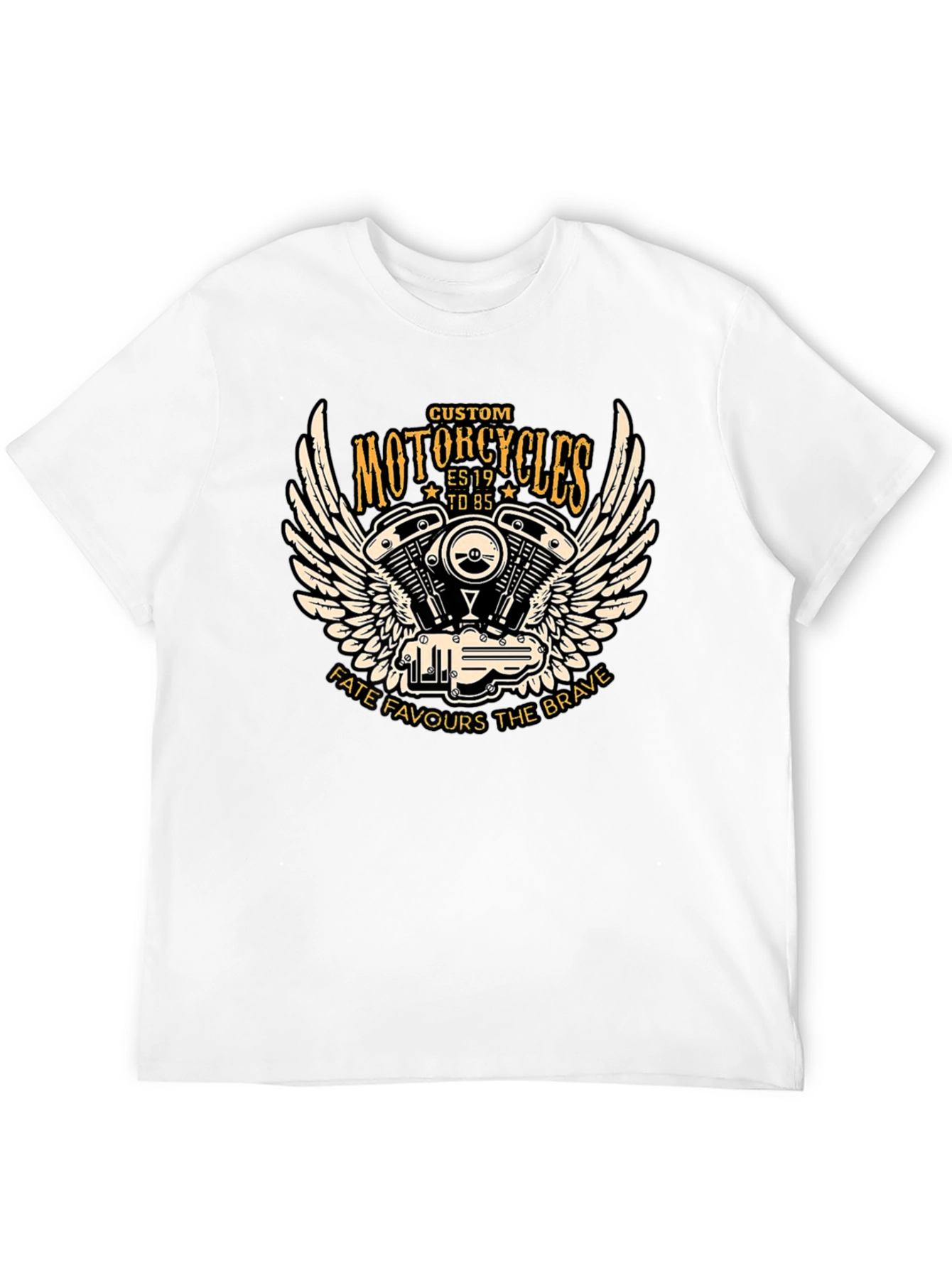 Custom Motorcycles Black T-Shirt