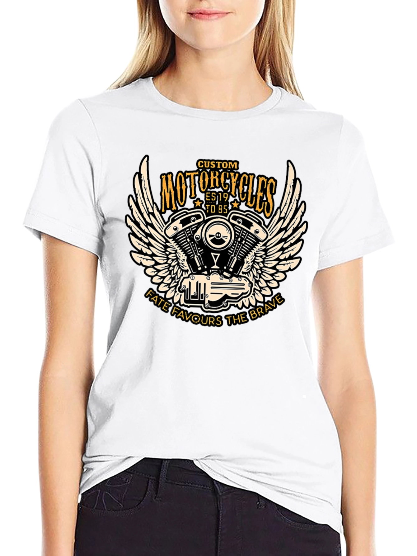 Custom Motorcycles Black T-Shirt