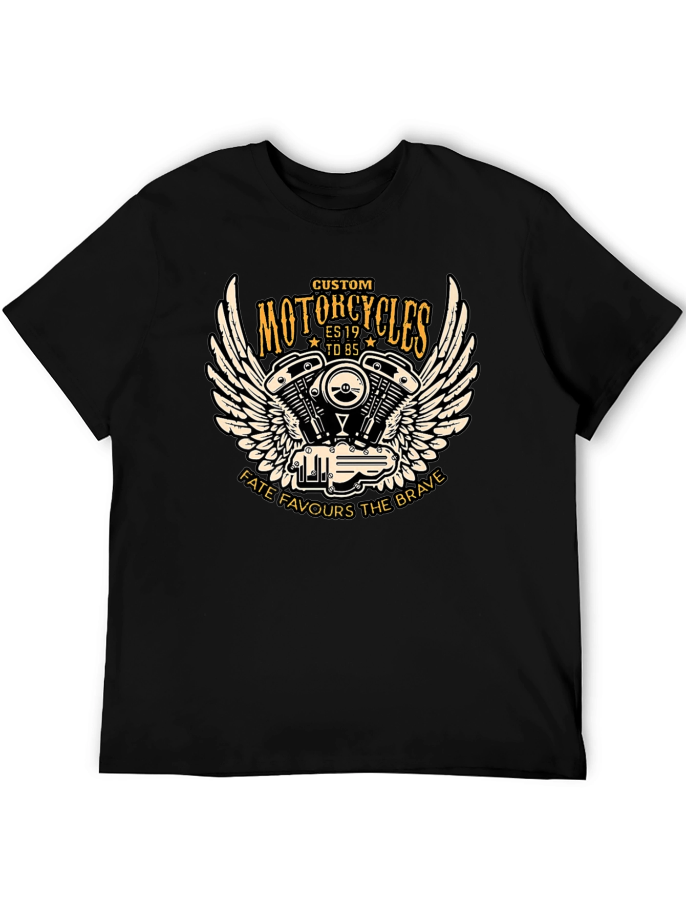 Custom Motorcycles Black T-Shirt