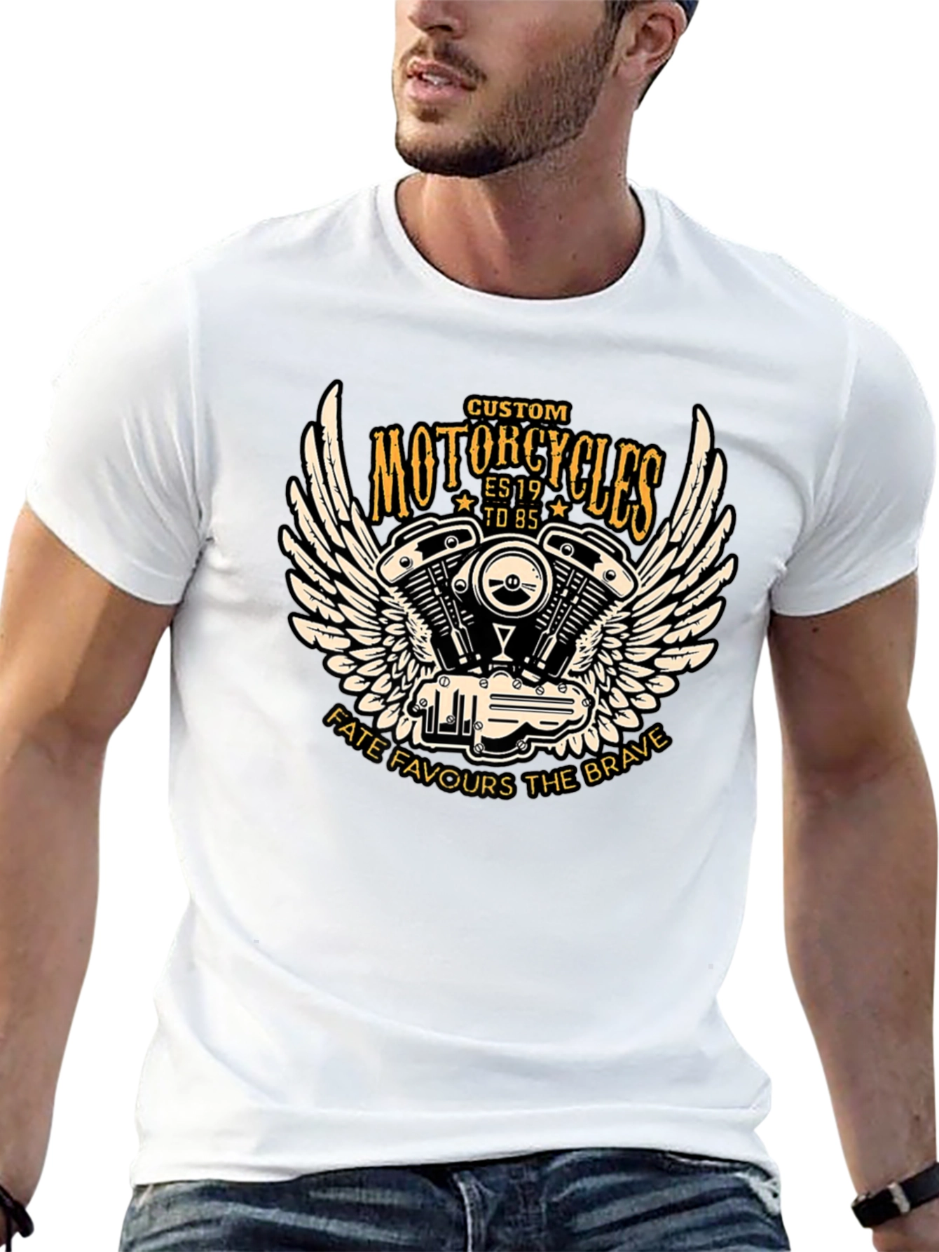 Custom Motorcycles Black T-Shirt