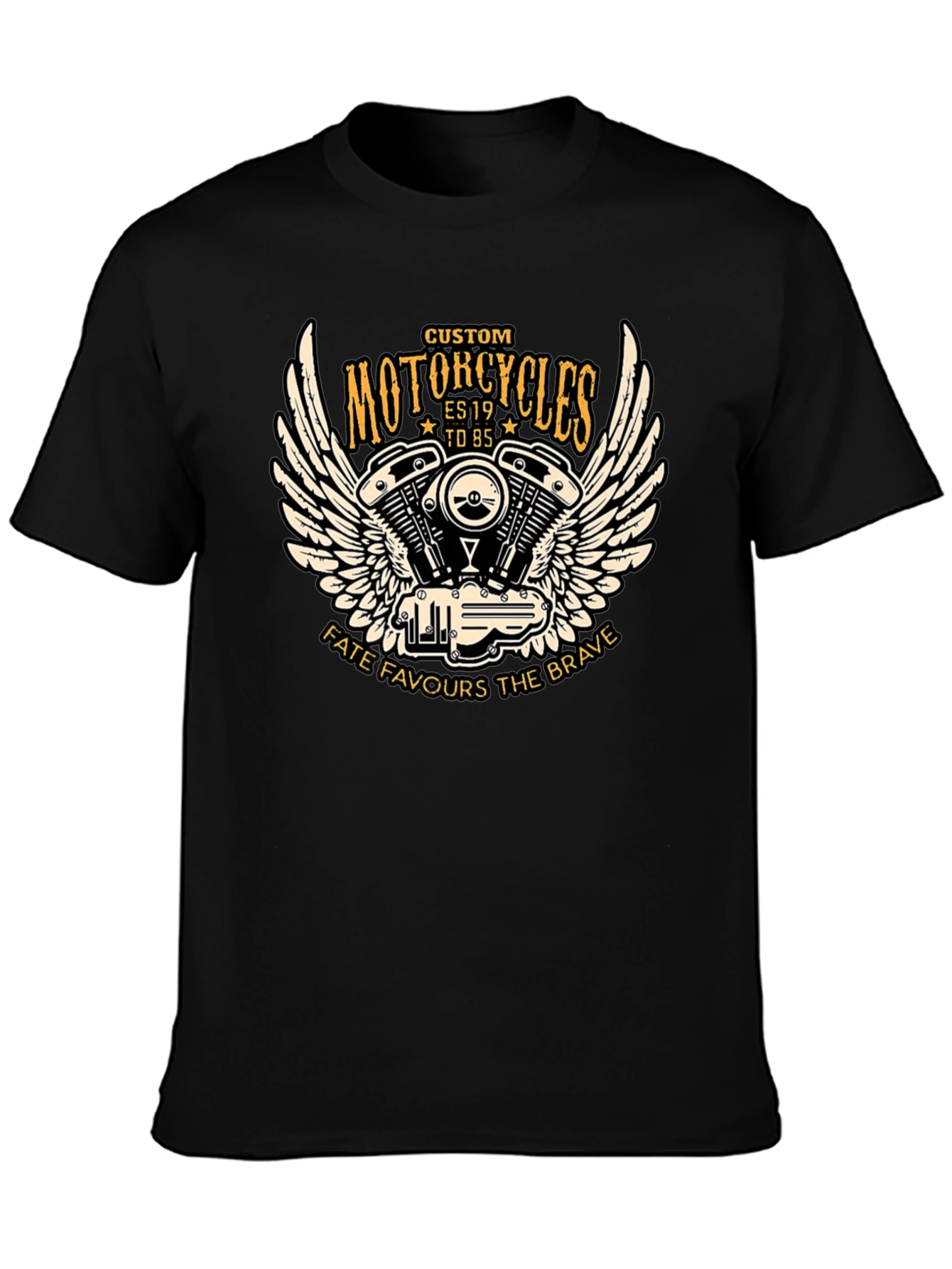 Custom Motorcycles Black T-Shirt