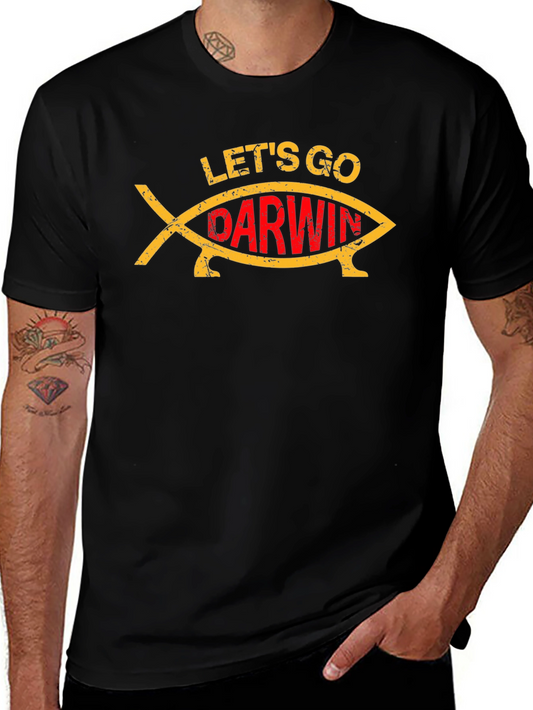 Lets Go Darwin T-Shirt - Black Crew Neck Tee