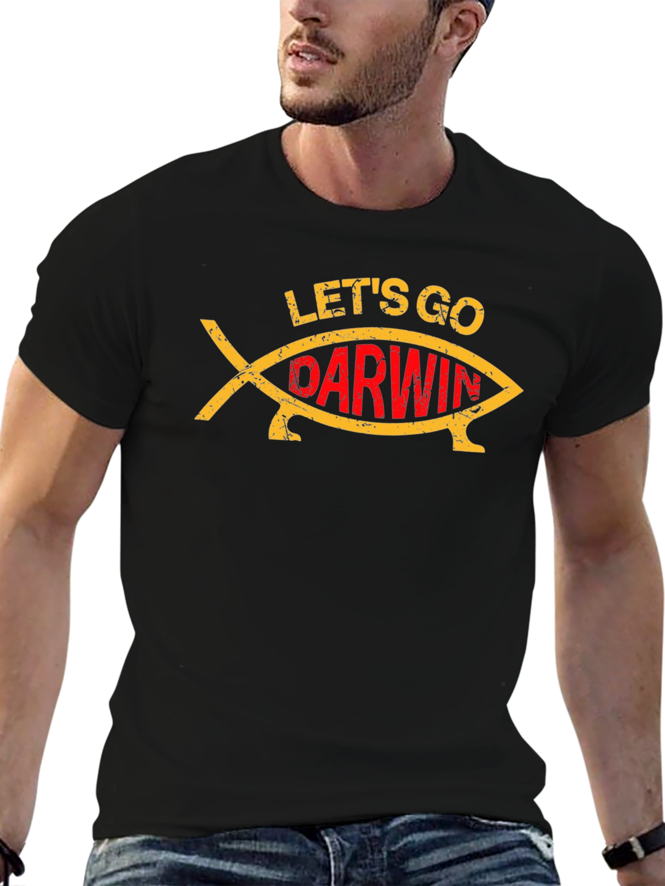 Lets Go Darwin T-Shirt - Black Crew Neck Tee