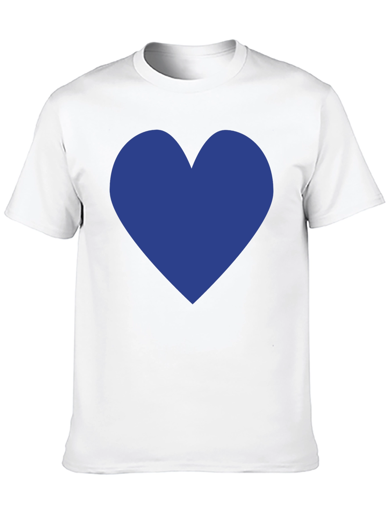 Blue Heart Graphic Black T-Shirt