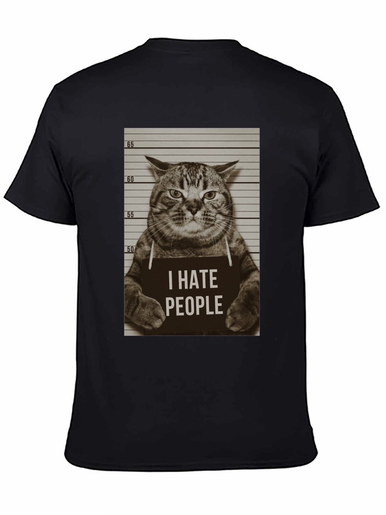 I Hate People Cat Mugshot T-Shirt