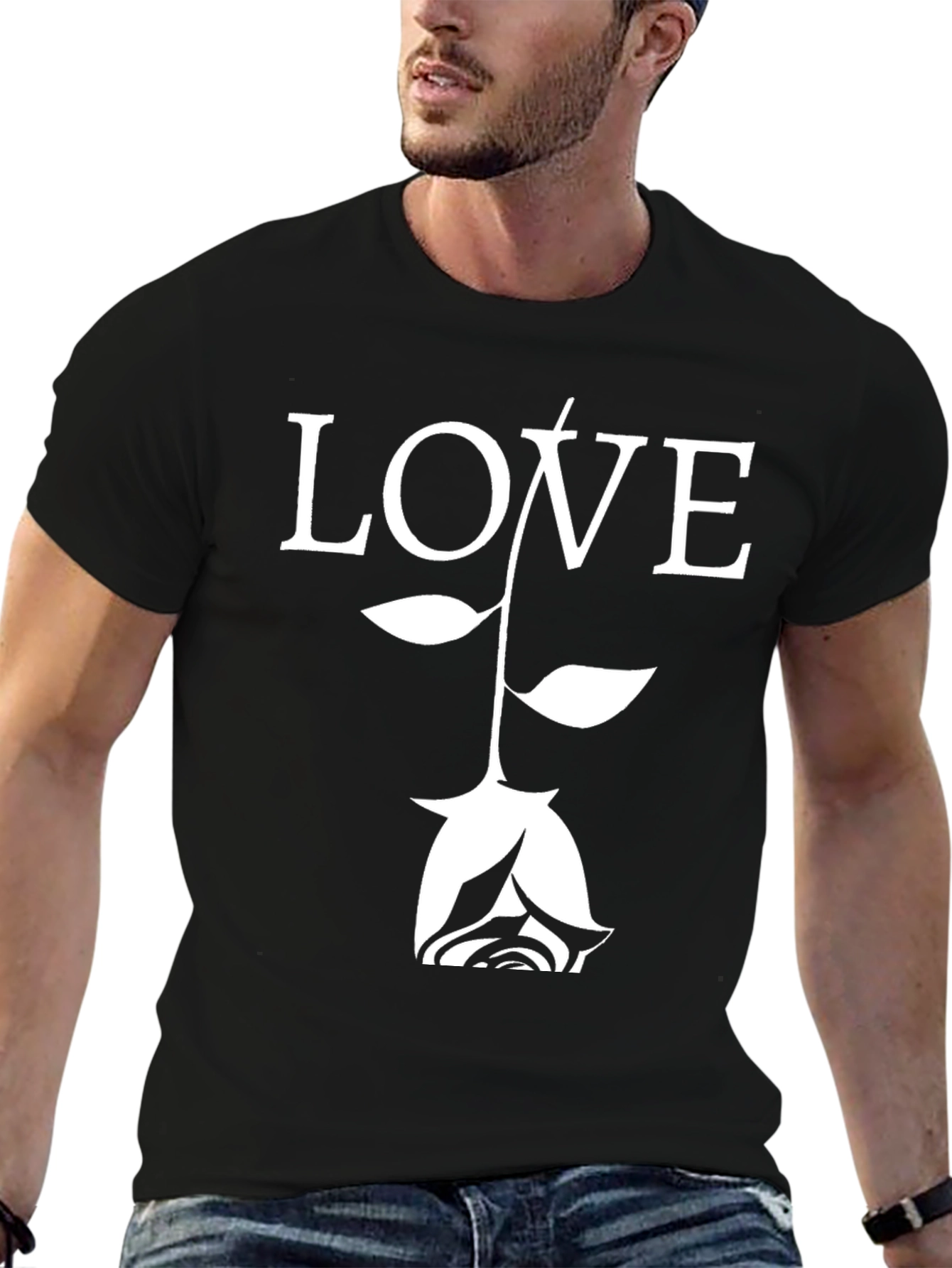 Love Rose Graphic Tee - Black