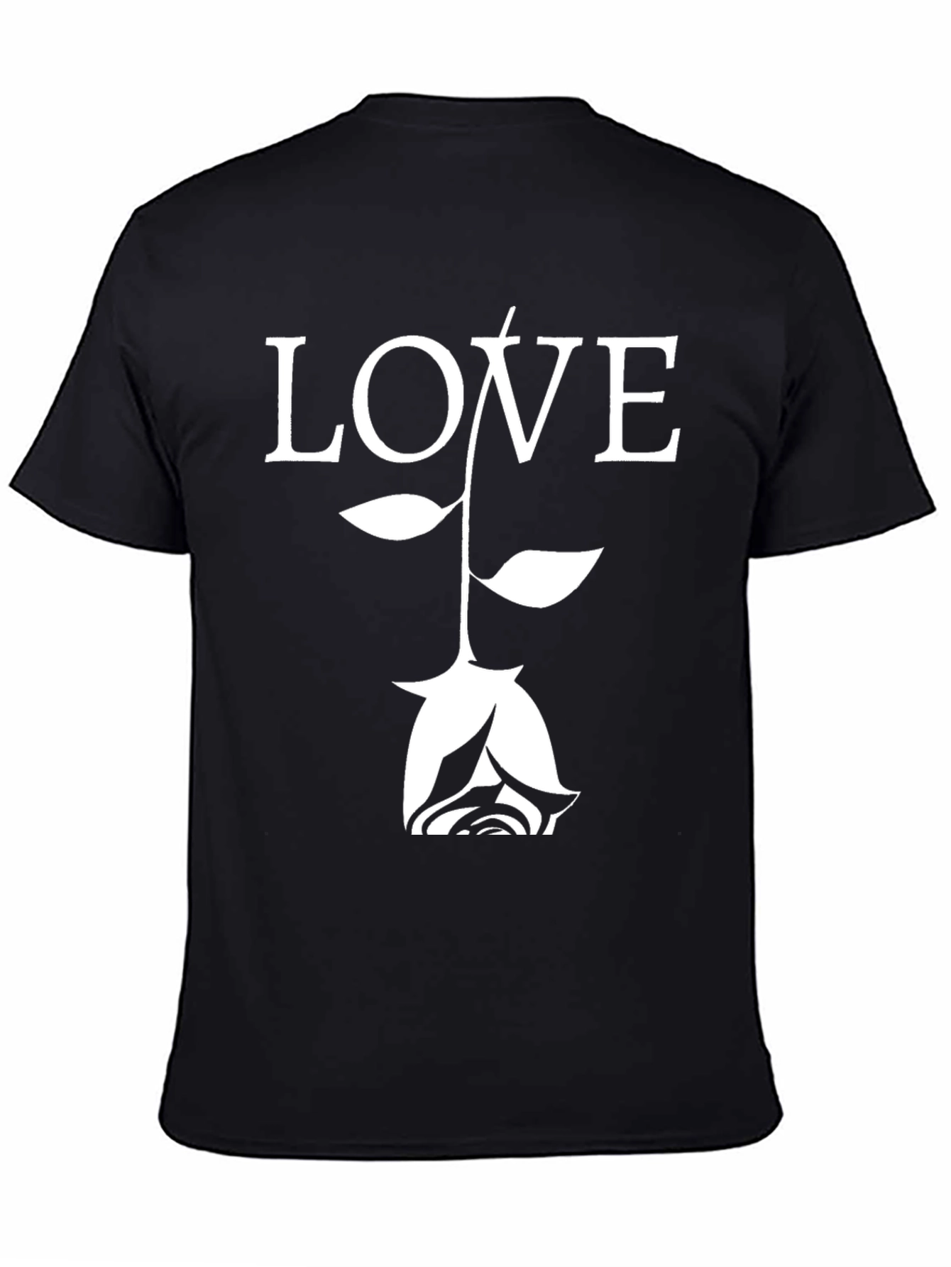 Love Rose Graphic Tee - Black