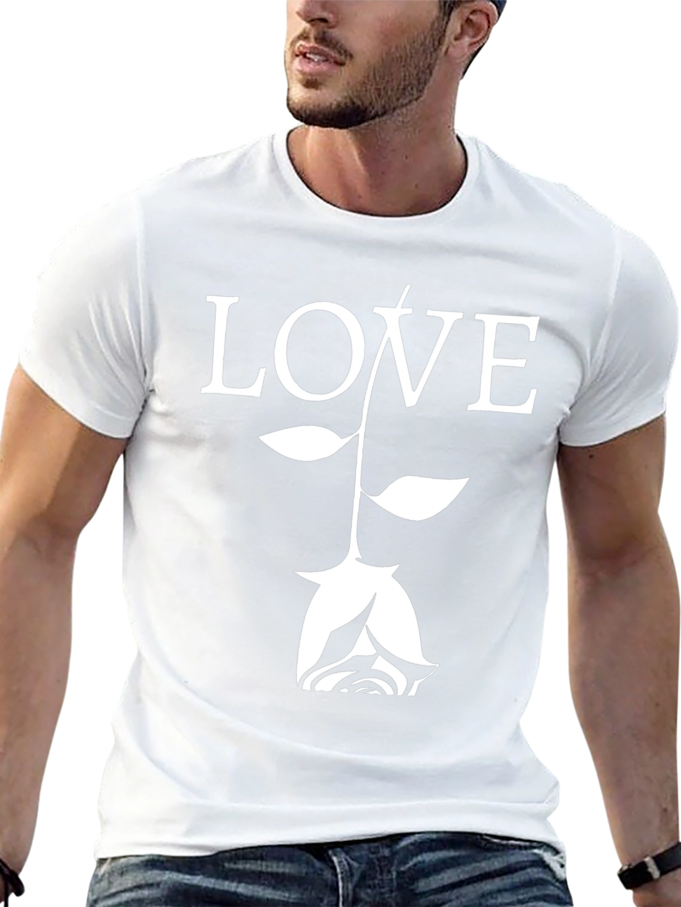 Love Rose Graphic Tee - Black