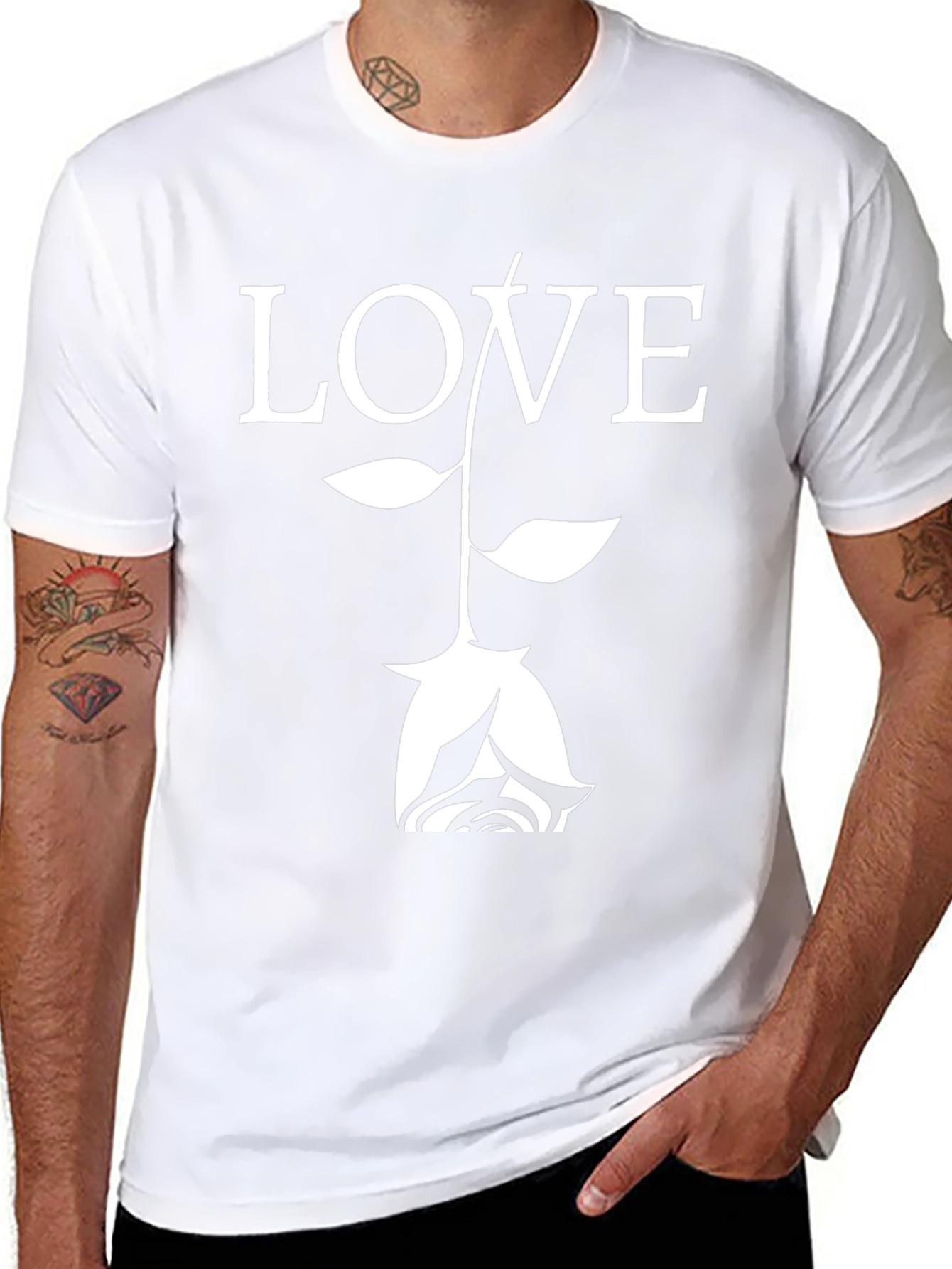 Love Rose Graphic Tee - Black
