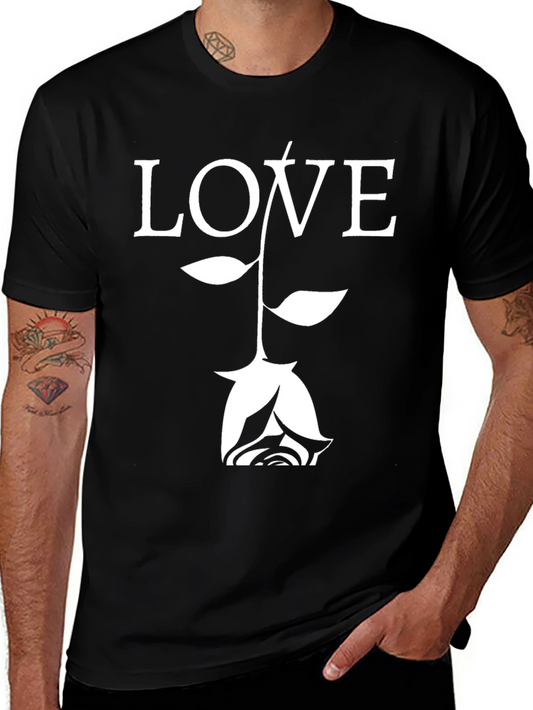 Love Rose Graphic Tee - Black