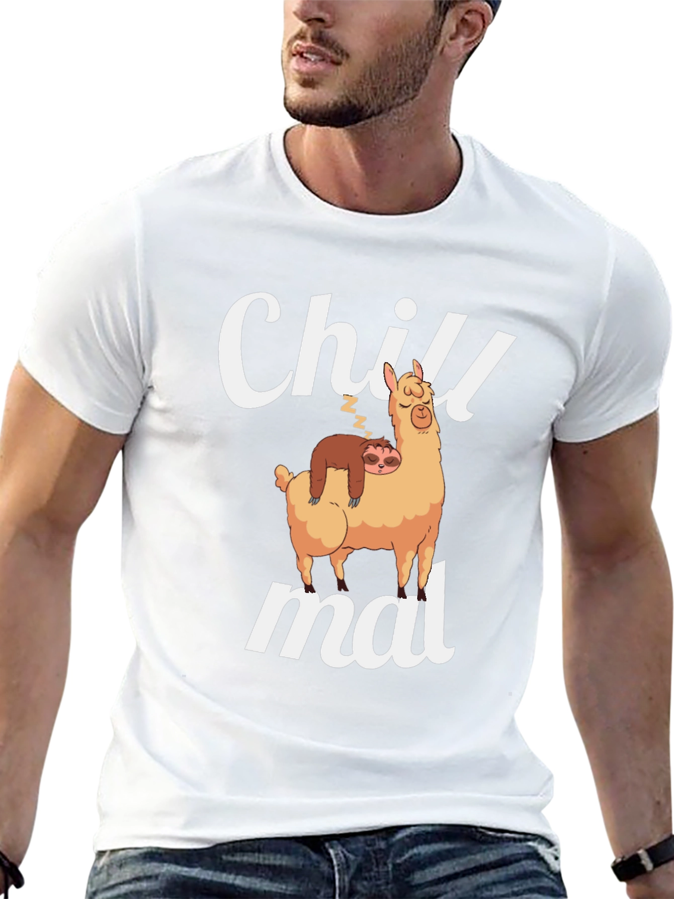 Chill Mal T-Shirt - Llama and Sloth Black Tee