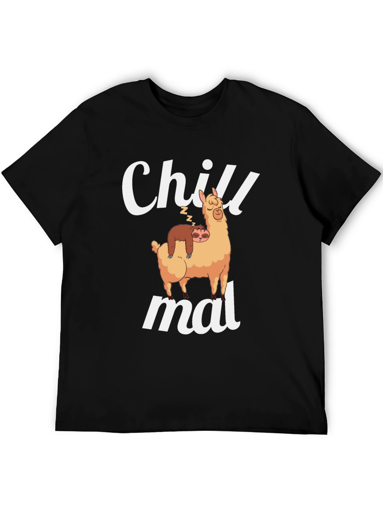 Chill Mal T-Shirt - Llama and Sloth Black Tee