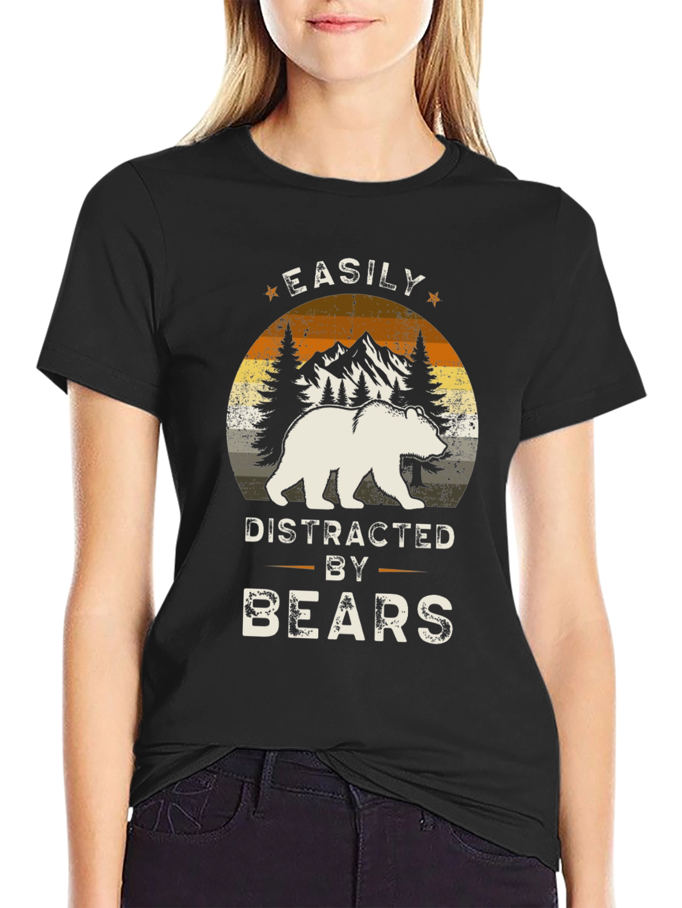 Easily Distracted By Bears Graphic T-Shirt