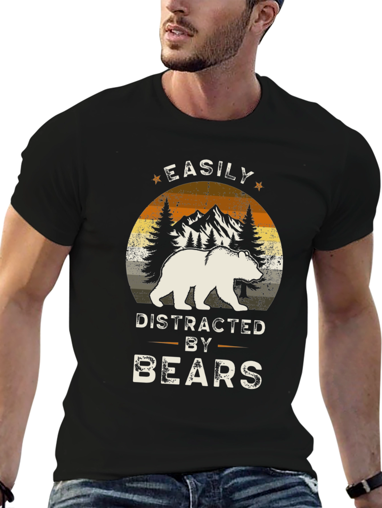 Easily Distracted By Bears Graphic T-Shirt