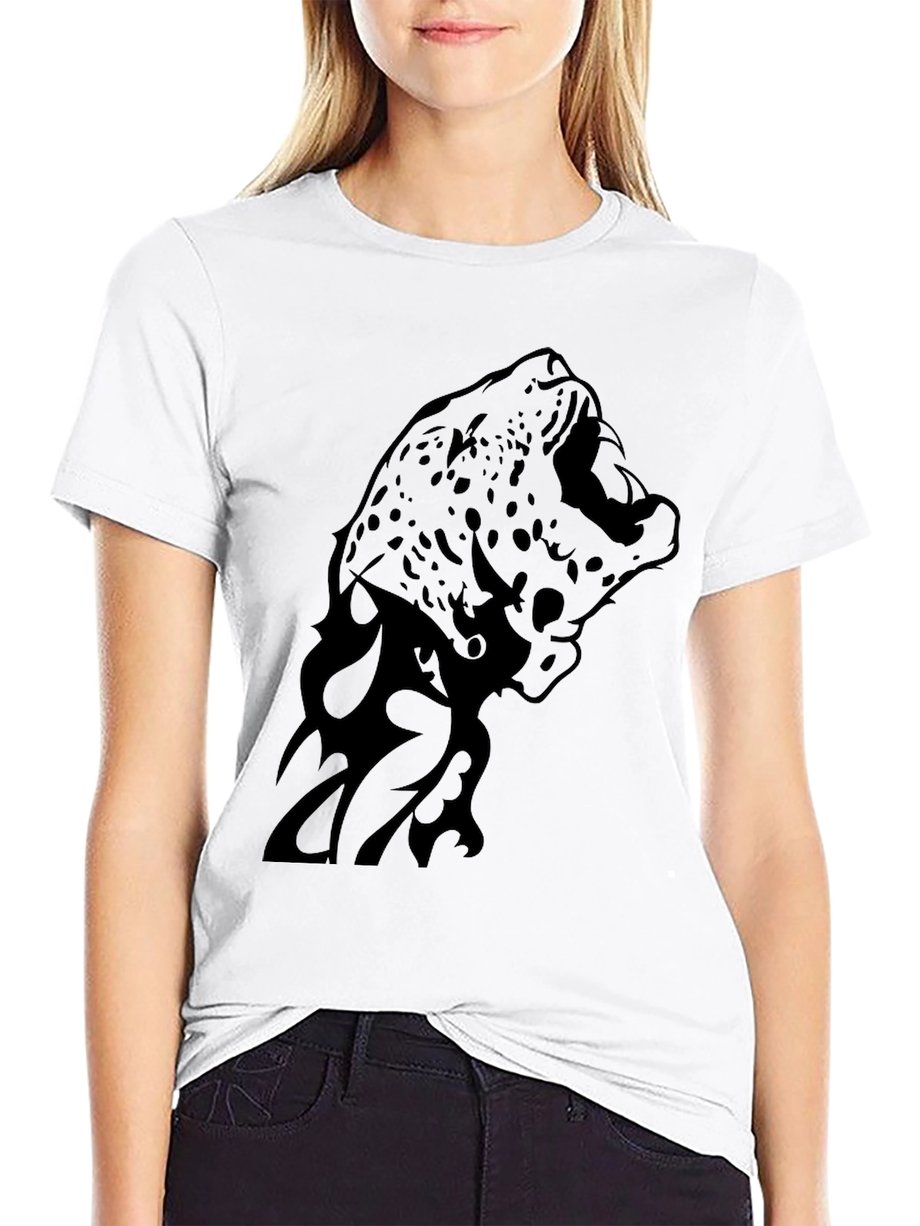 Jaguar Graphic Print T-Shirt - Black