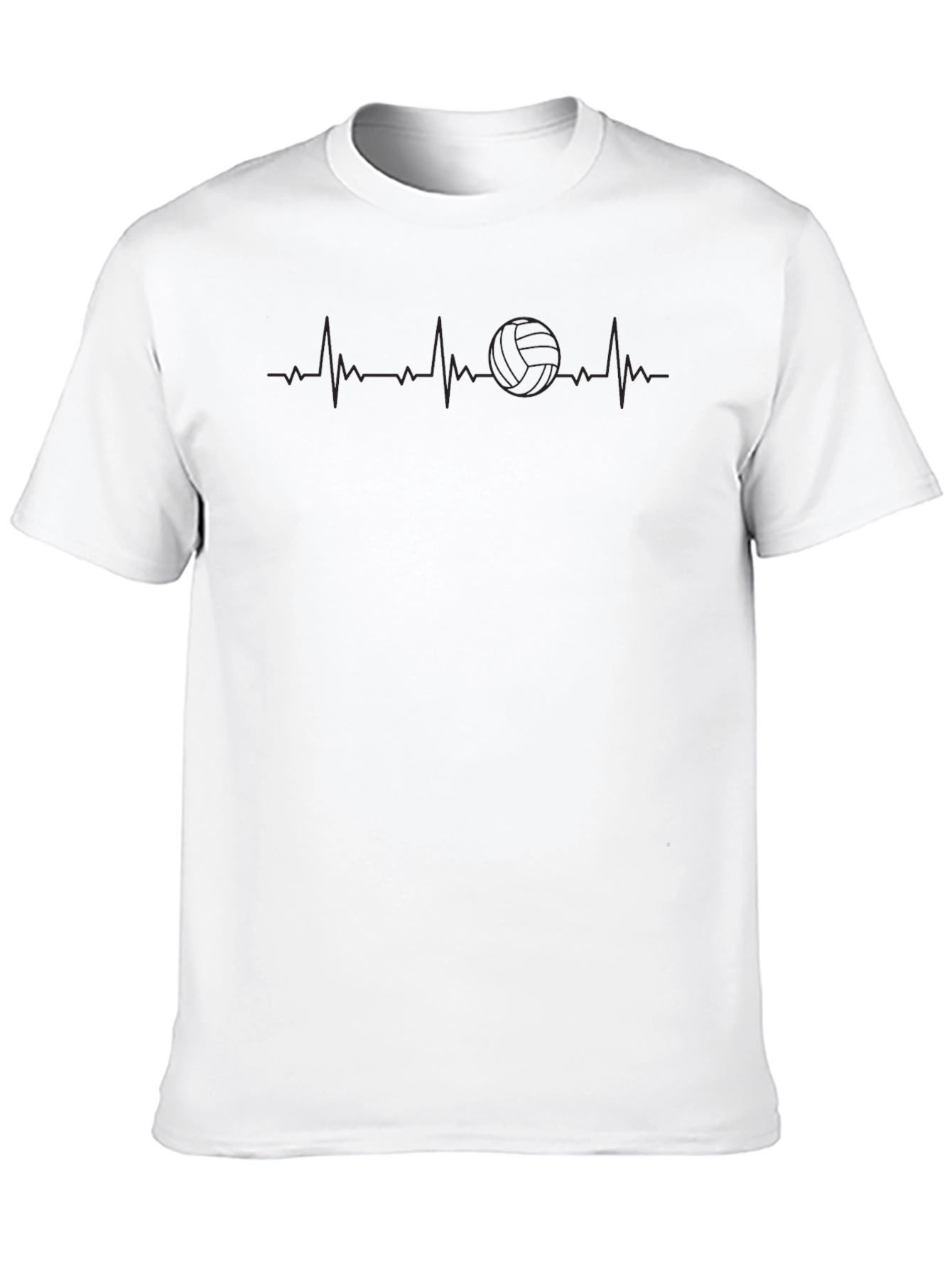 Volleyball Heartbeat T-Shirt - Black