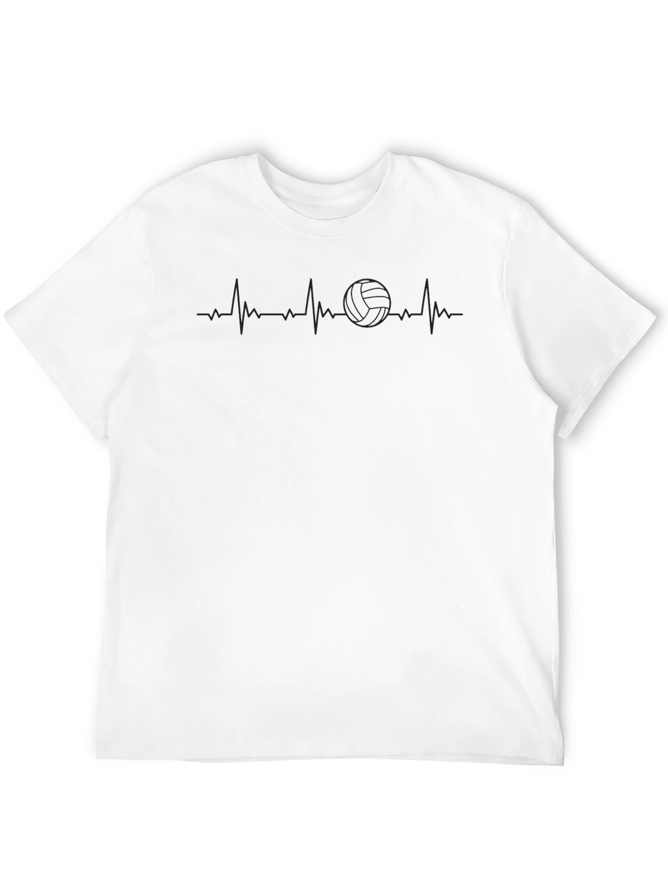 Volleyball Heartbeat T-Shirt - Black