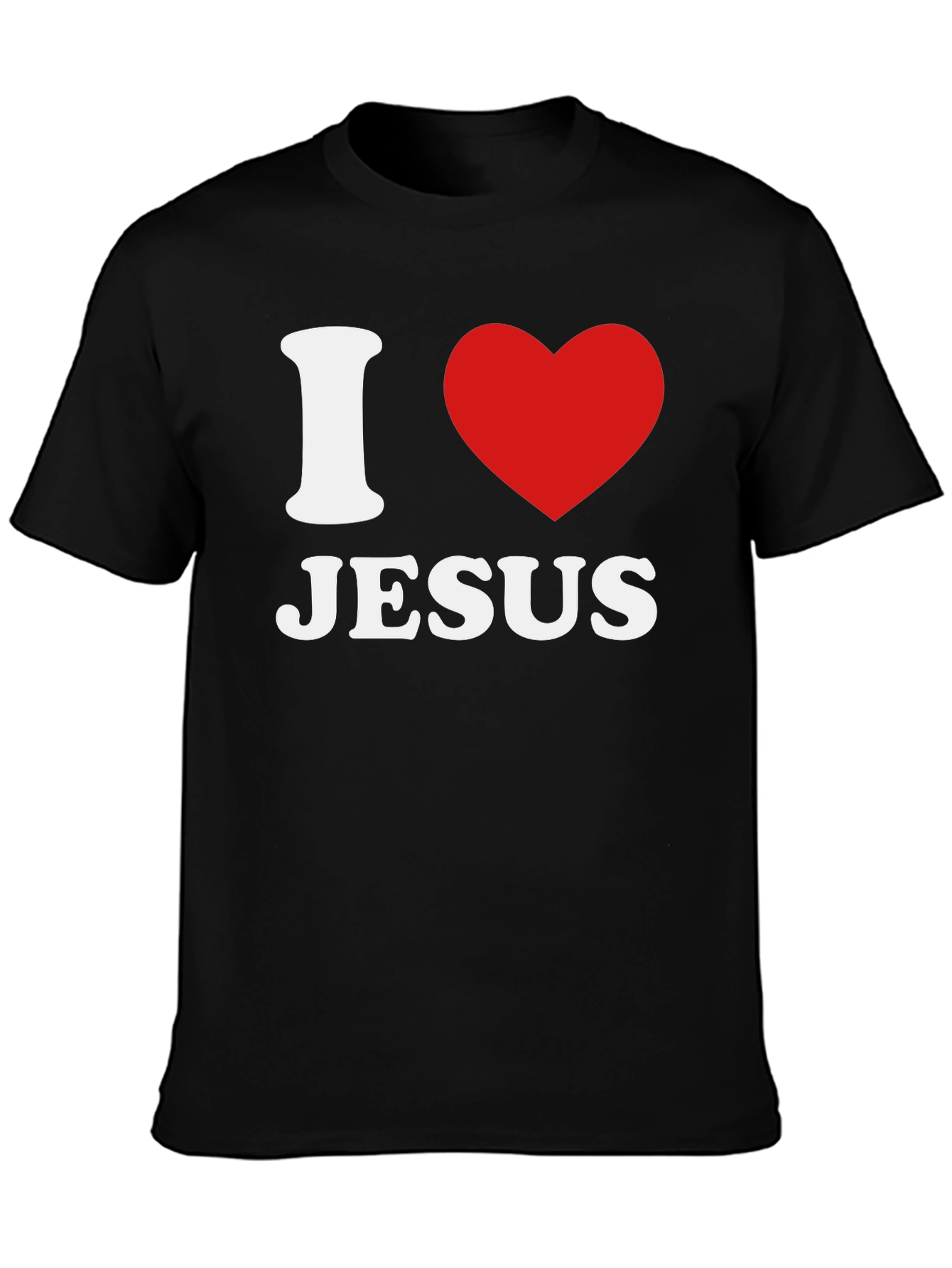 I Heart Jesus Black Graphic T-Shirt