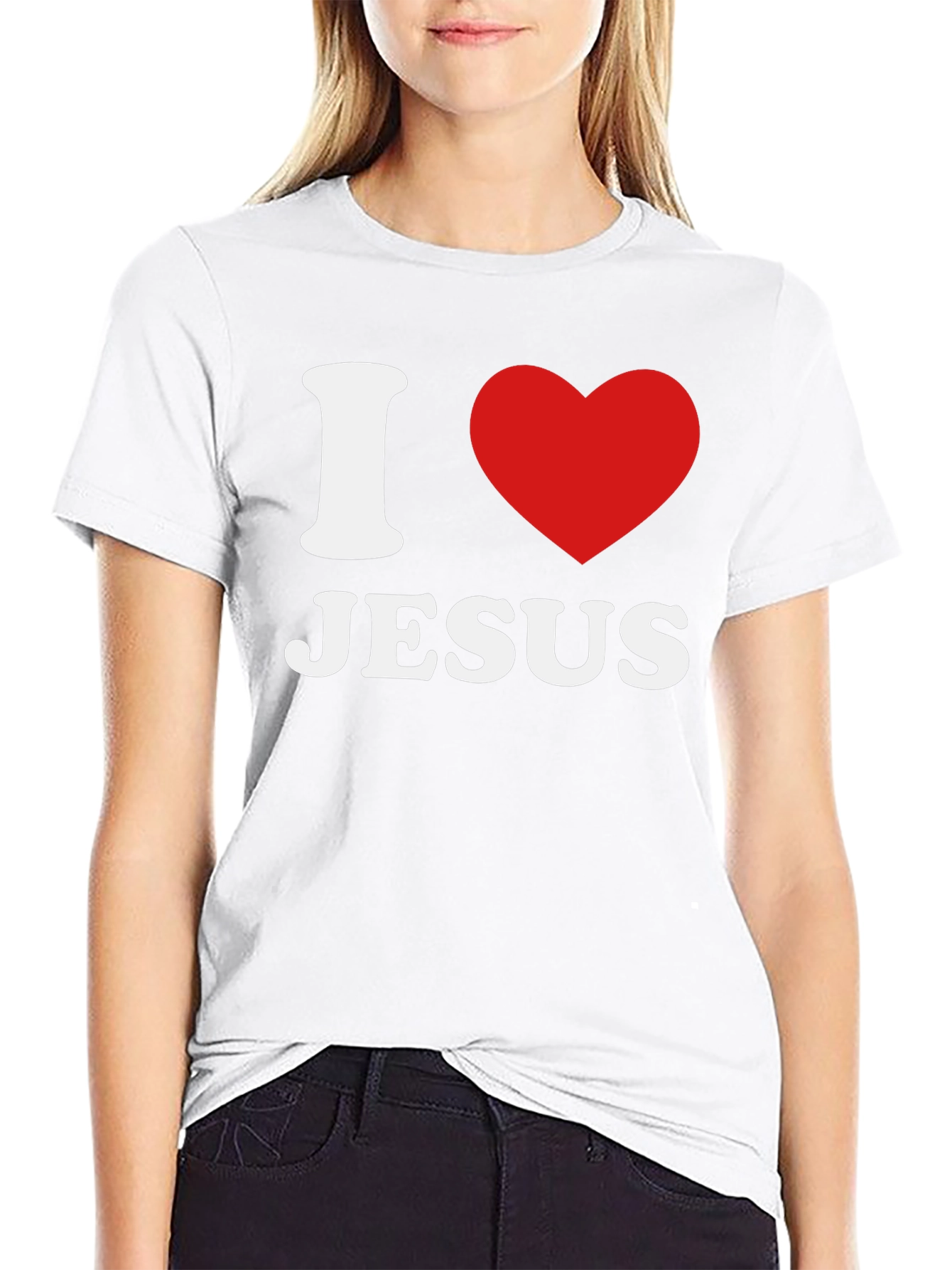 I Heart Jesus Black Graphic T-Shirt