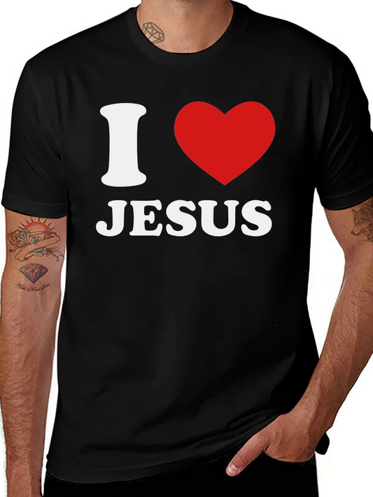 I Heart Jesus Black Graphic T-Shirt