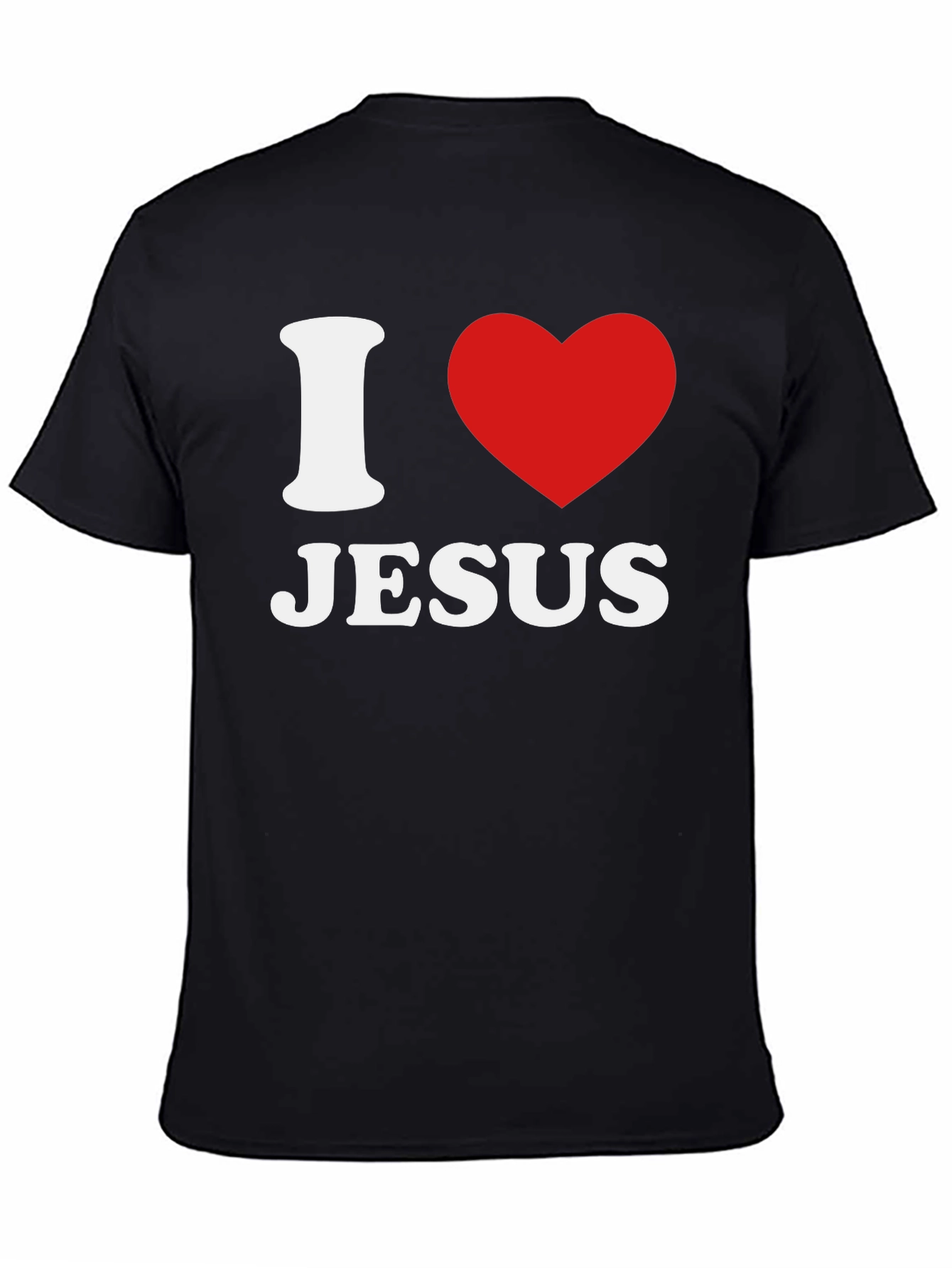 I Heart Jesus Black Graphic T-Shirt