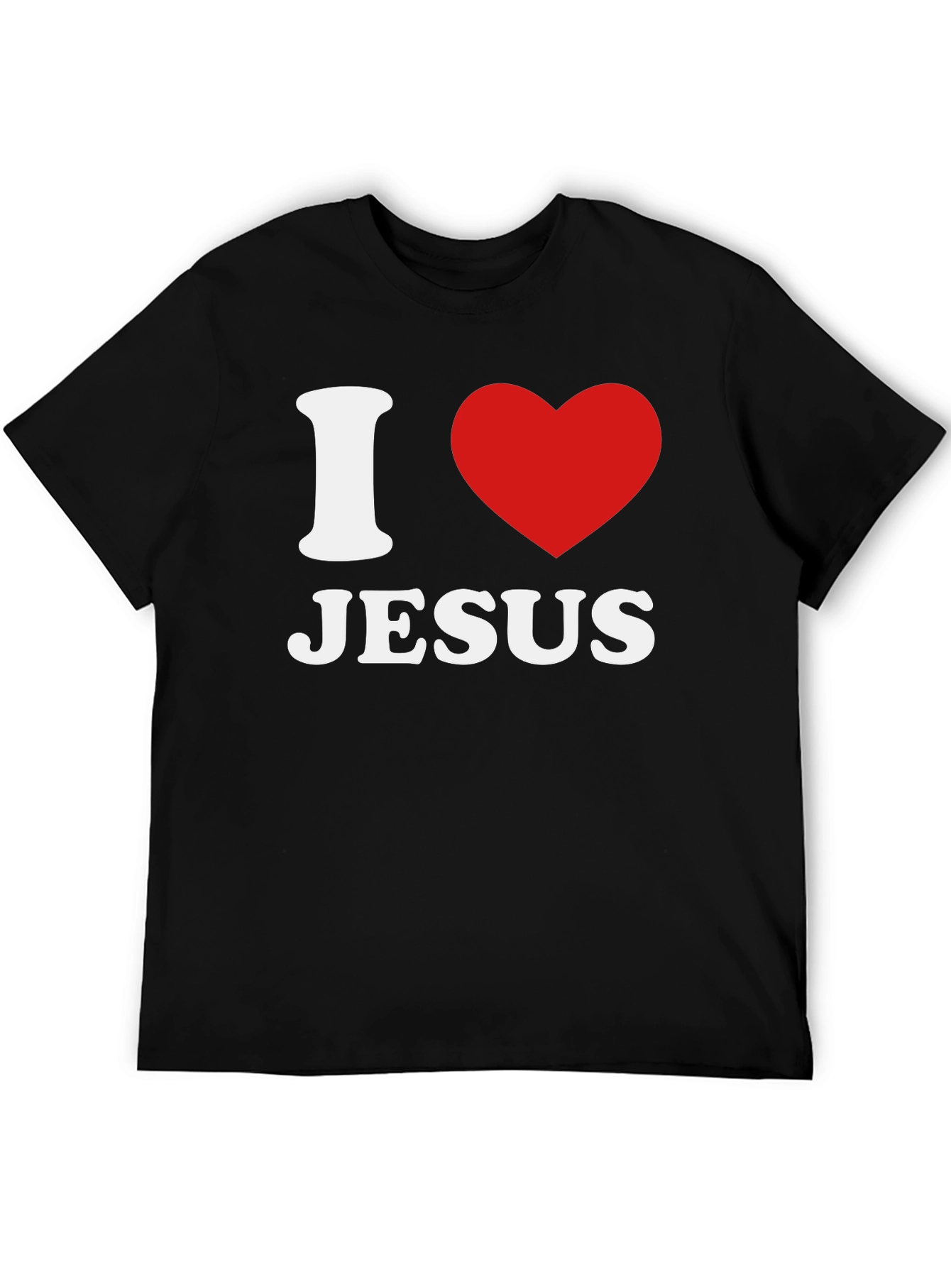 I Heart Jesus Black Graphic T-Shirt