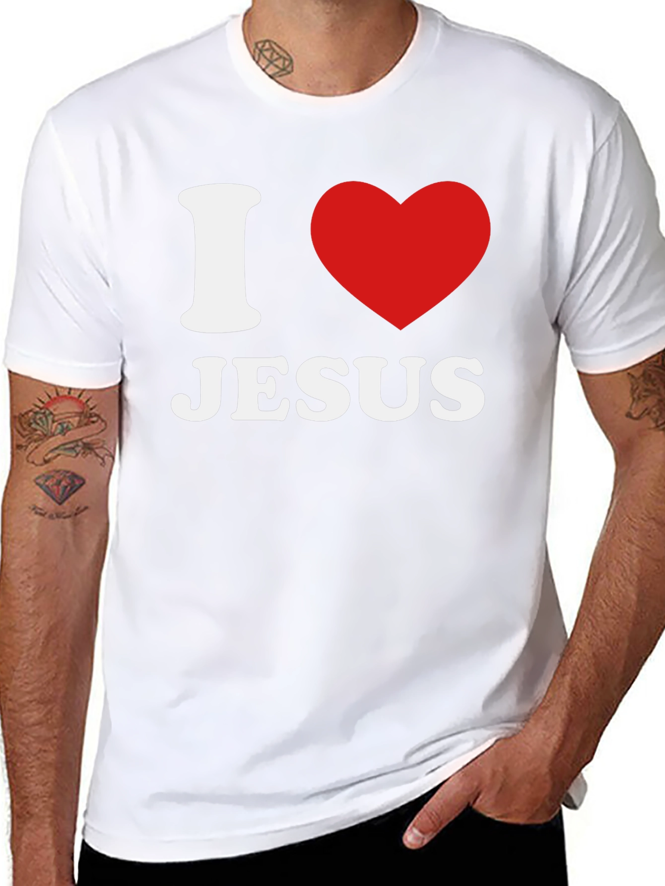 I Heart Jesus Black Graphic T-Shirt