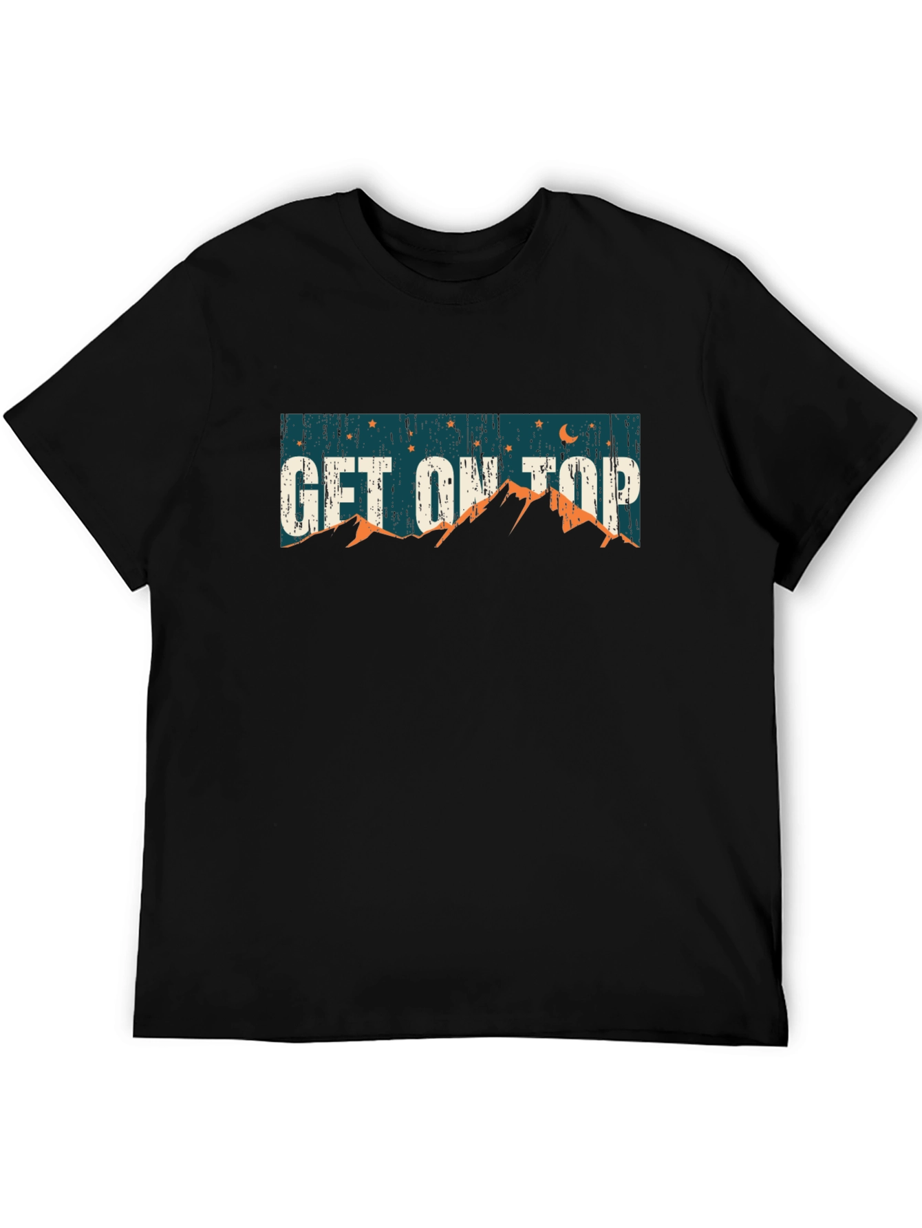 Get on Top Black Graphic T-Shirt