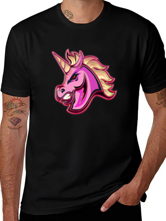 Angry Unicorn Graphic Tee - Mens Black T-Shirt
