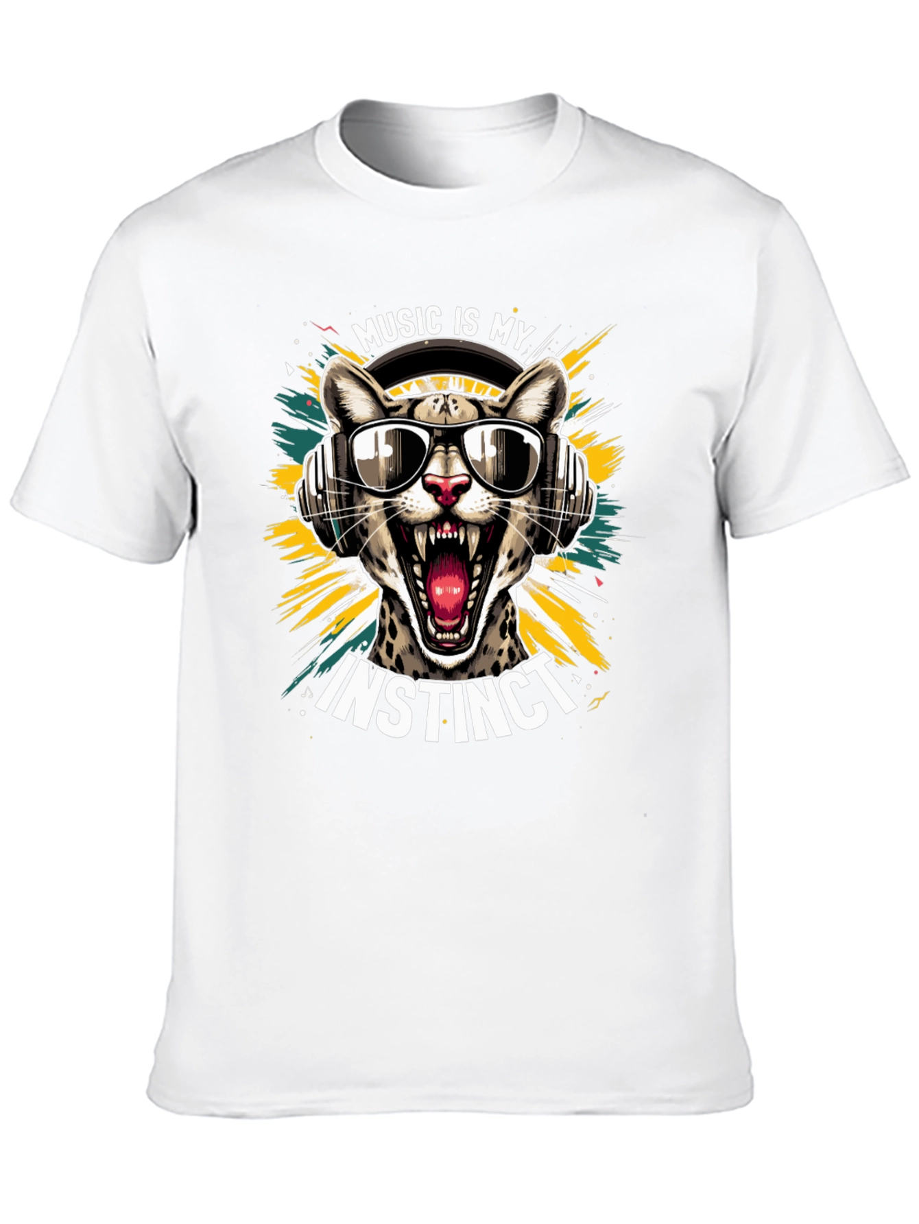 Music Instinct T-Shirt Cool Cat Design