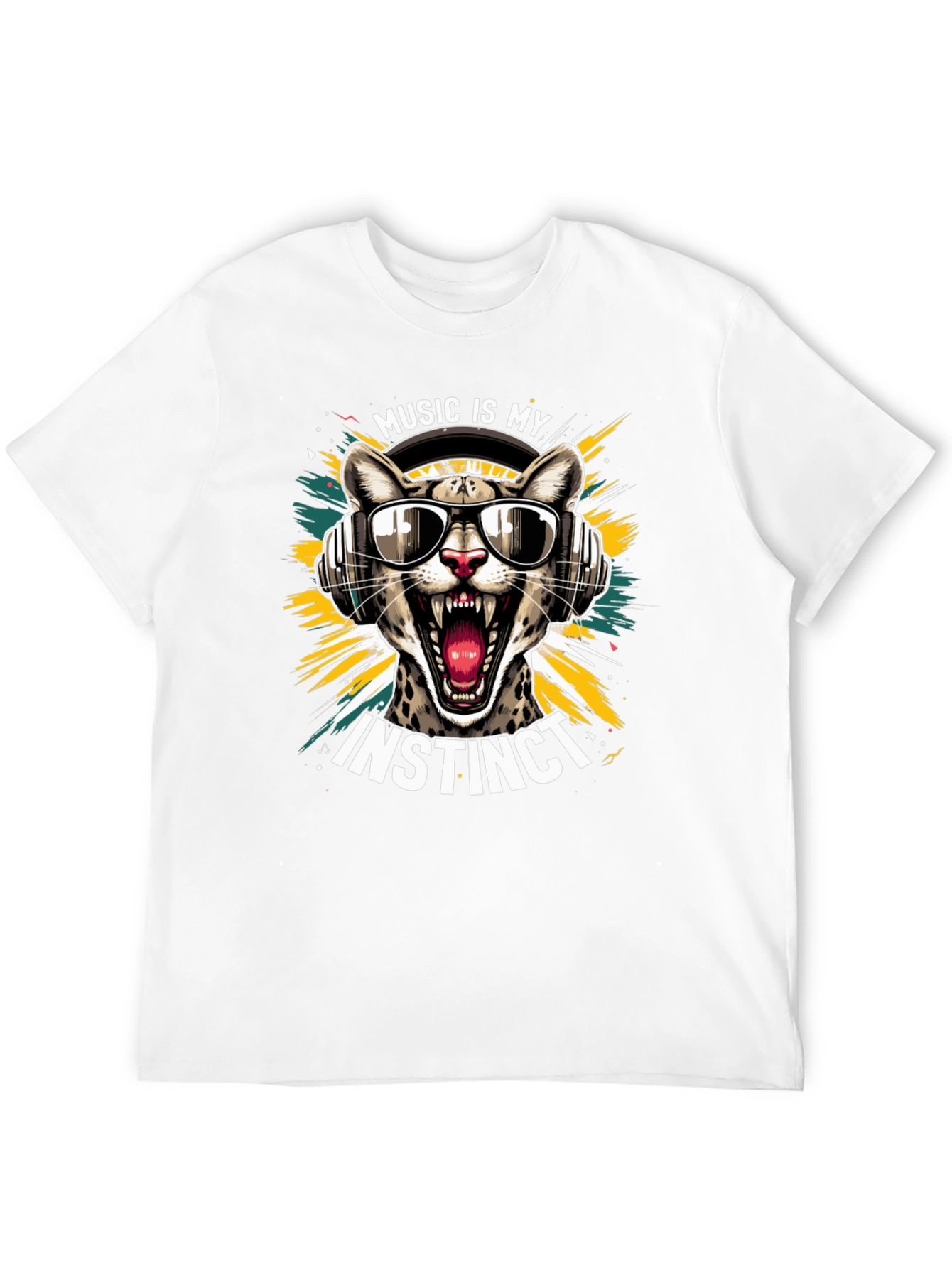 Music Instinct T-Shirt Cool Cat Design