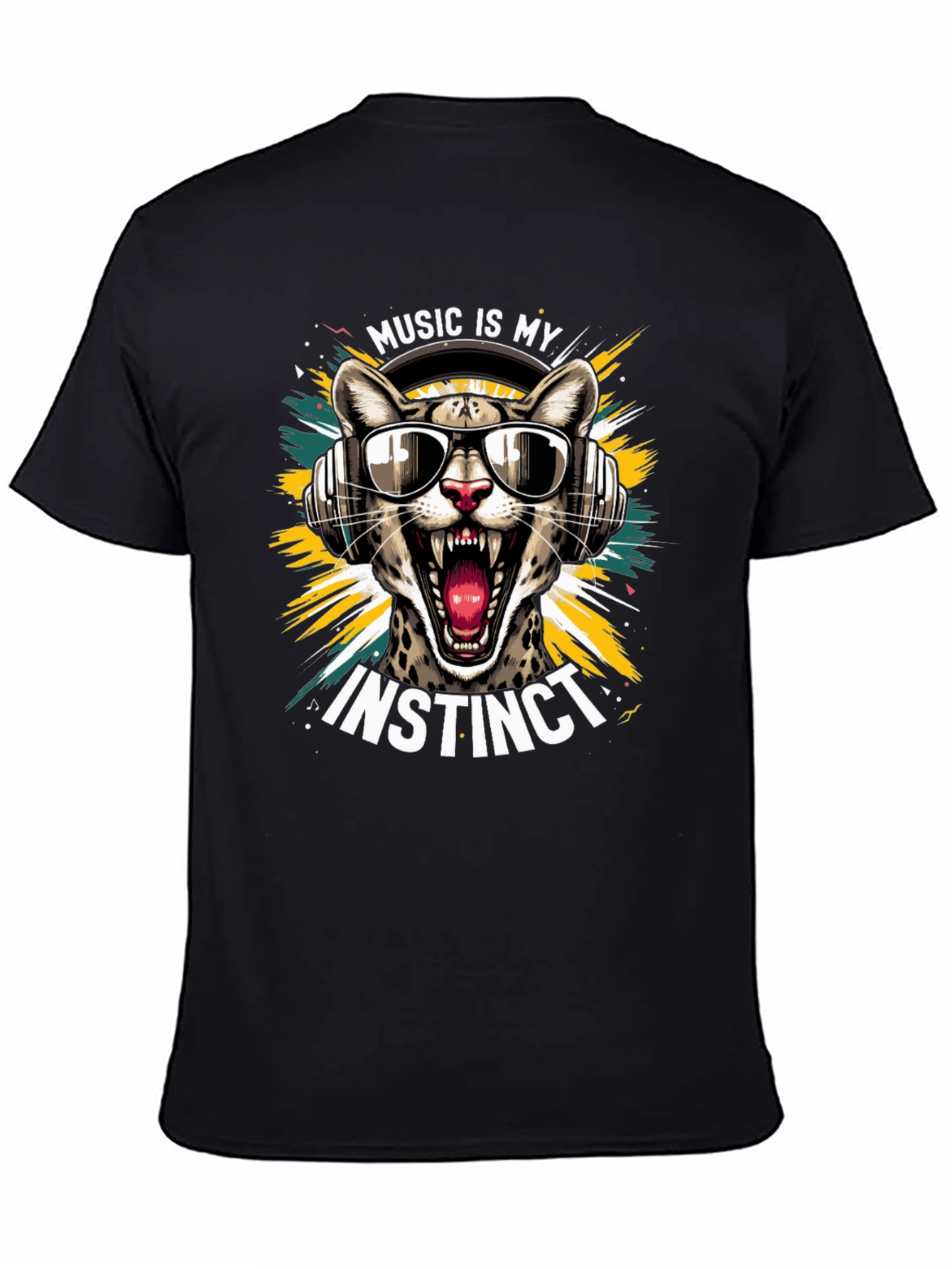 Music Instinct T-Shirt Cool Cat Design