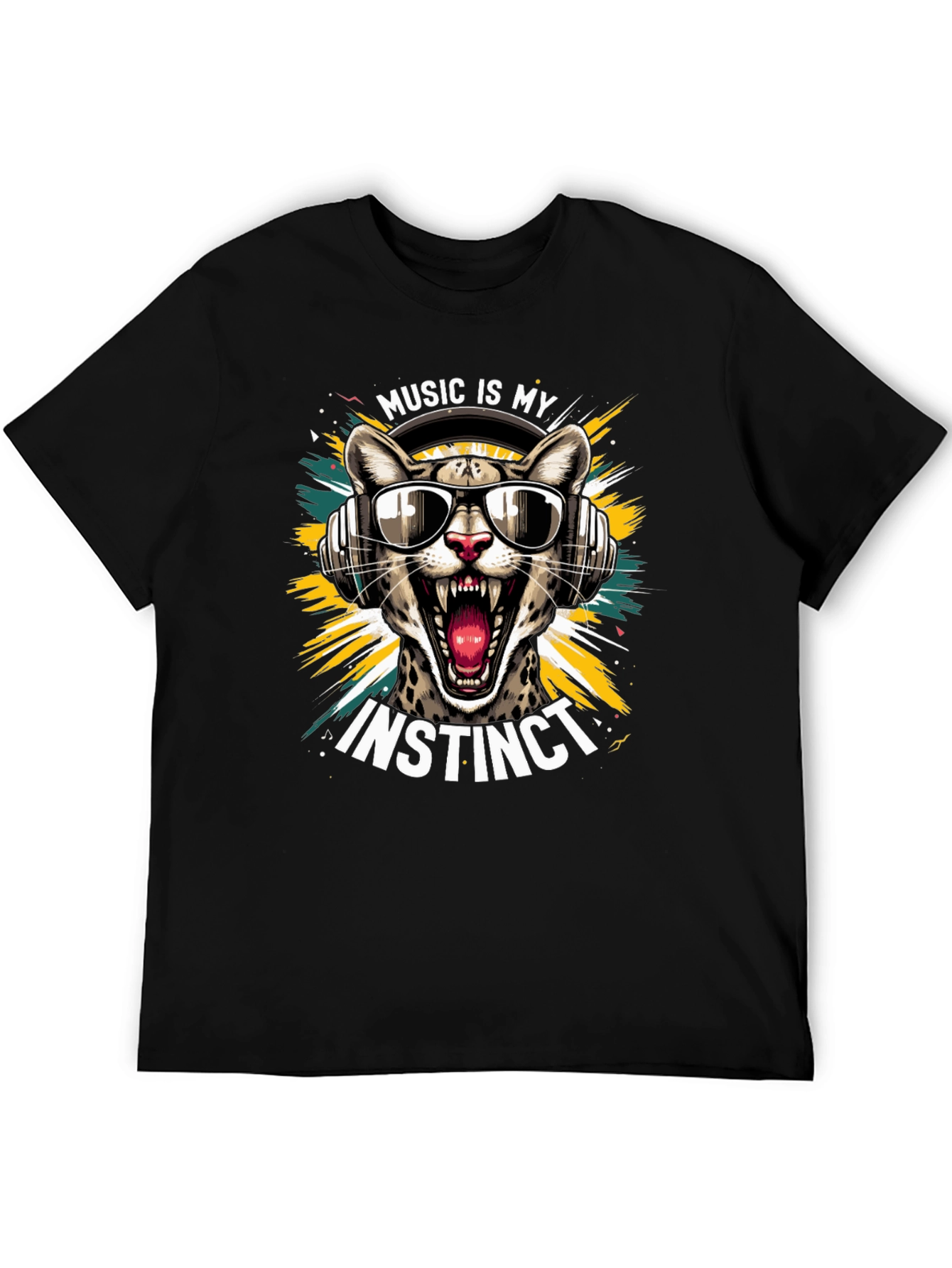 Music Instinct T-Shirt Cool Cat Design
