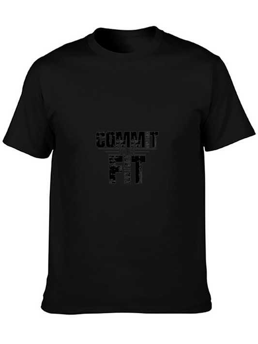 Commit To Be Fit Black Graphic Tee
