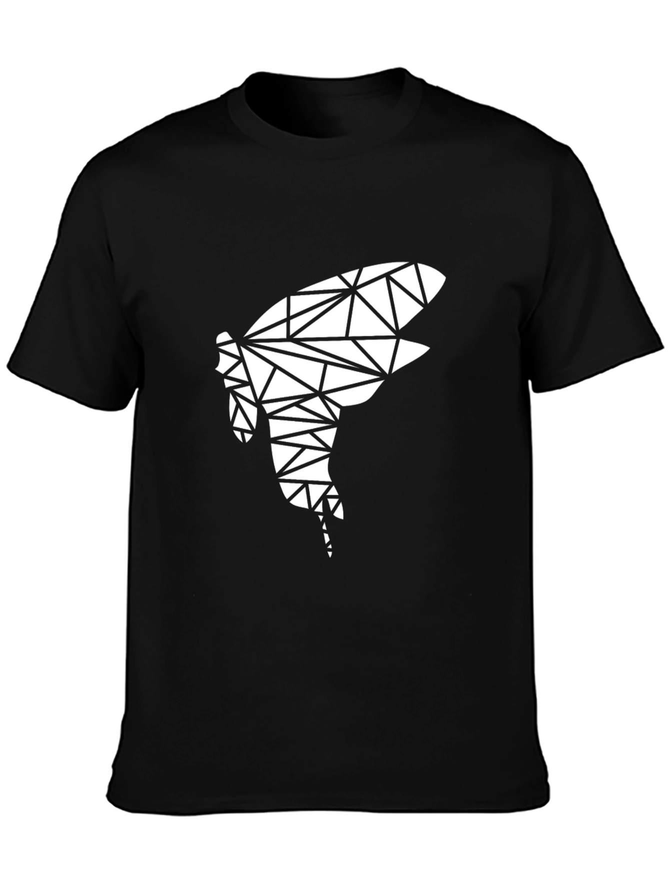 Geometric Shark Tee - Modern Black T-Shirt