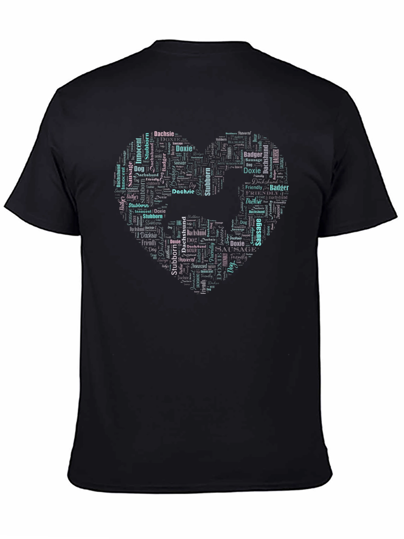 Dachshund Word Art Heart T-Shirt